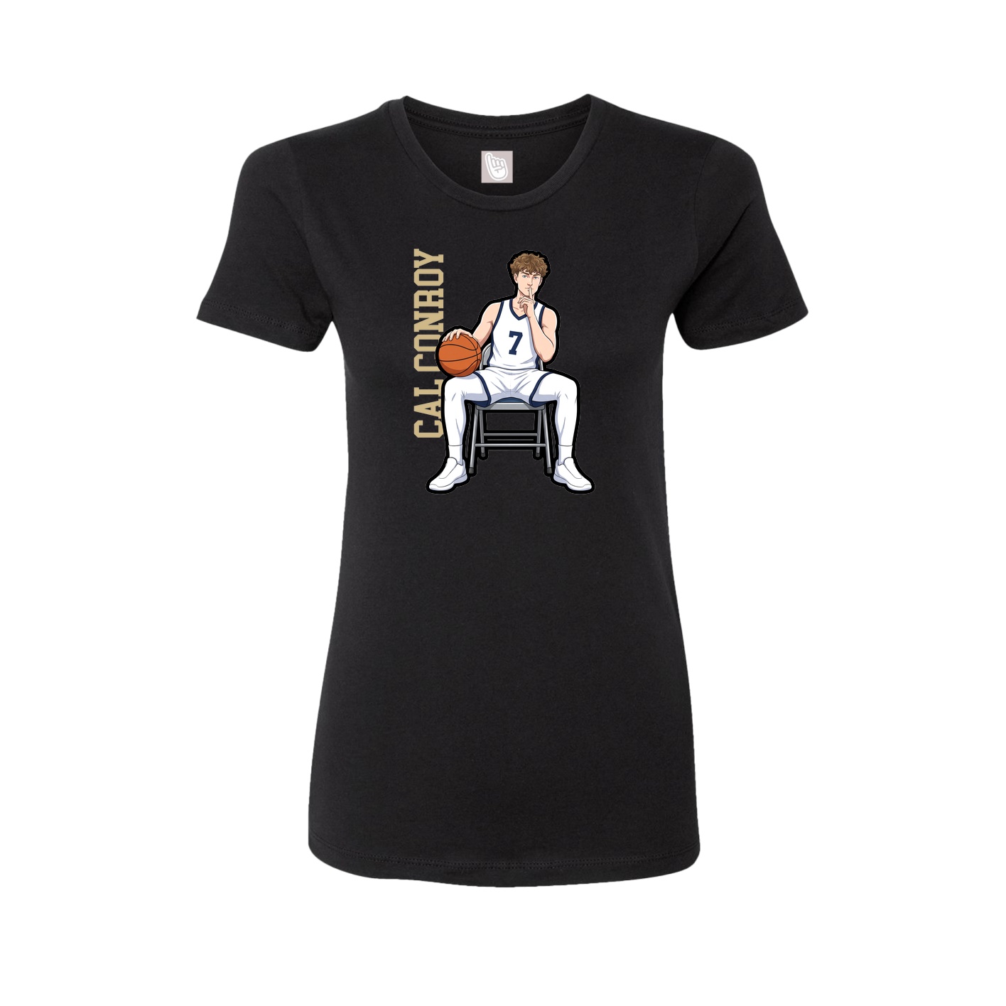 Womens Tee — Name Vertical in Black