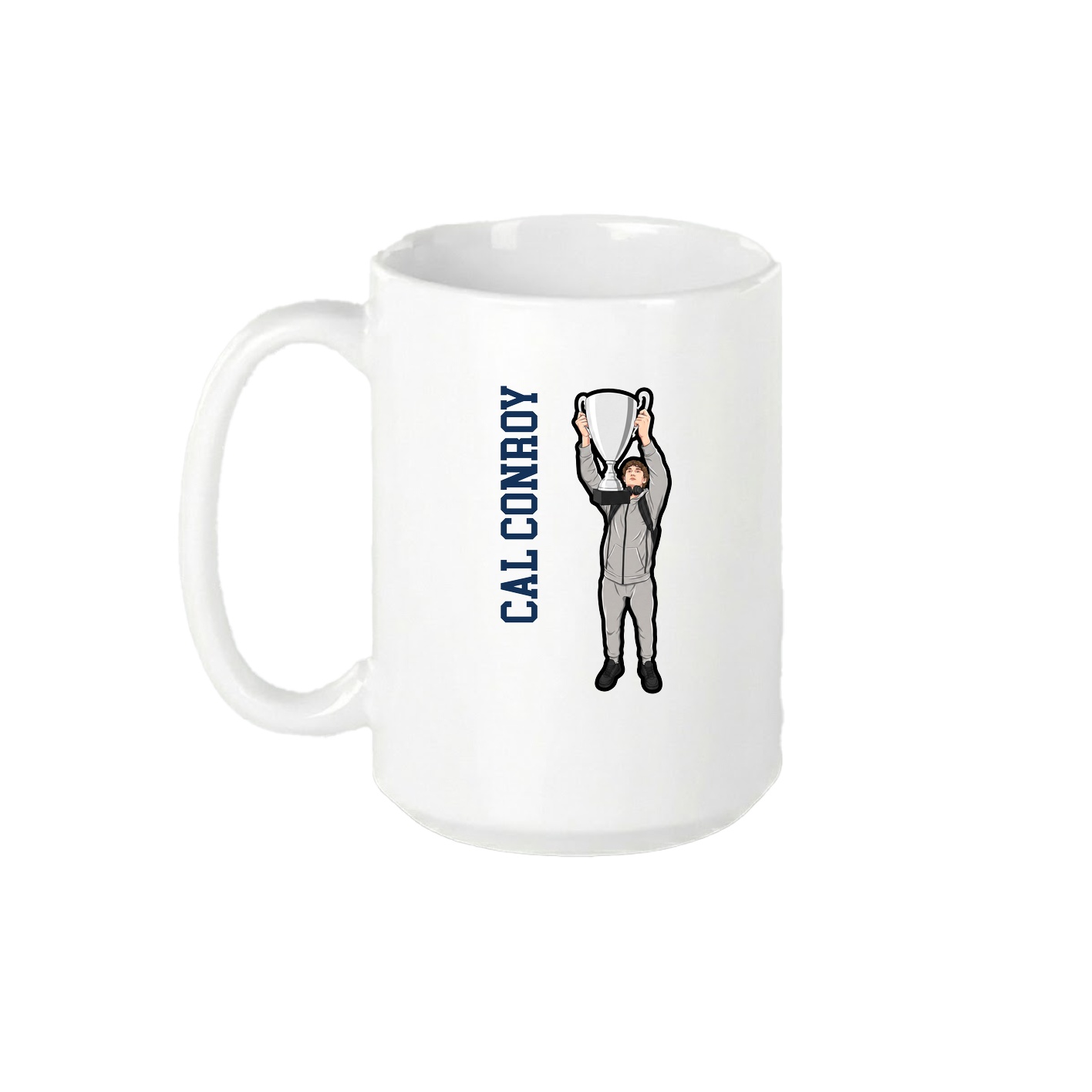 15oz Coffee Mug — Name Vertical in White