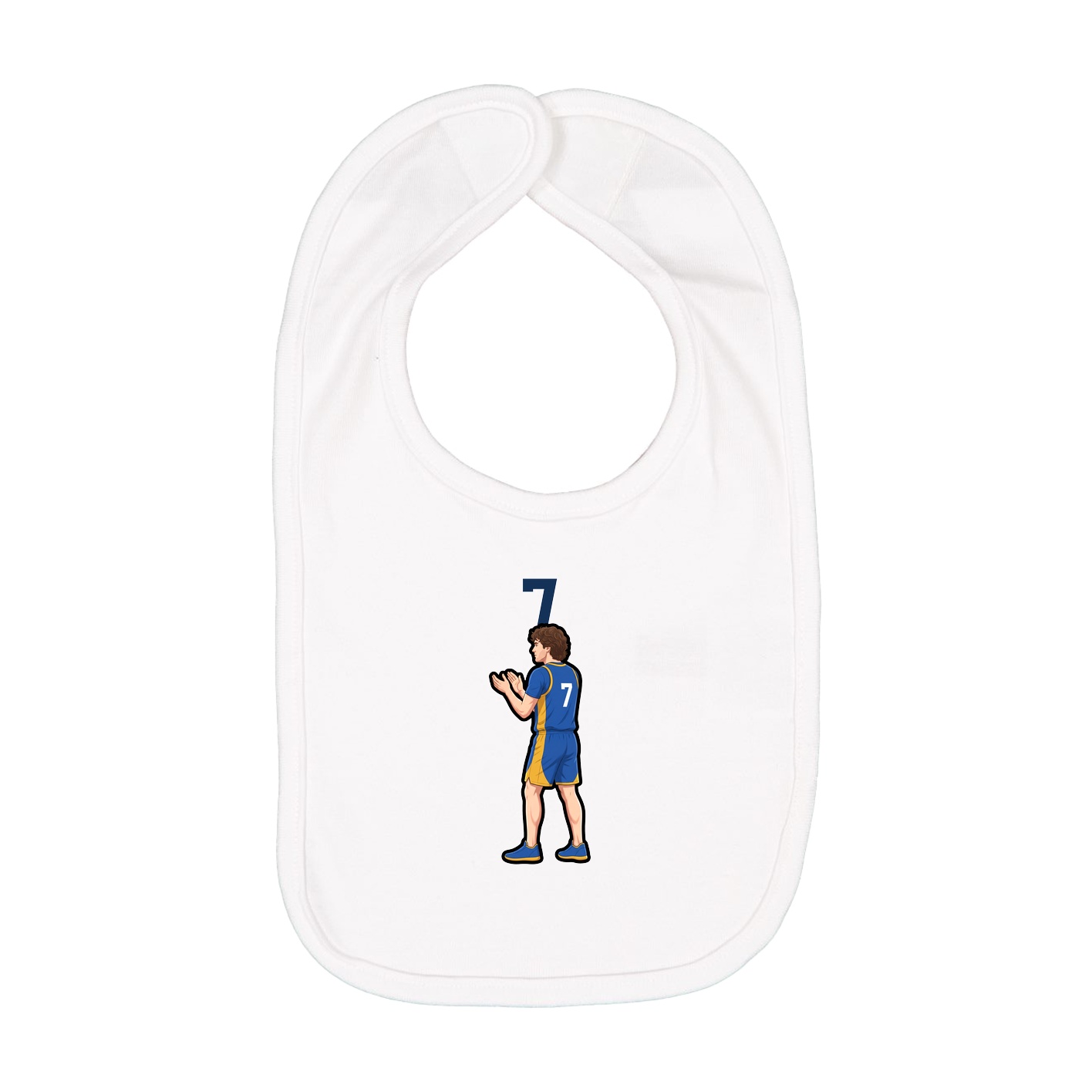 Infant Bib — Number Top in White