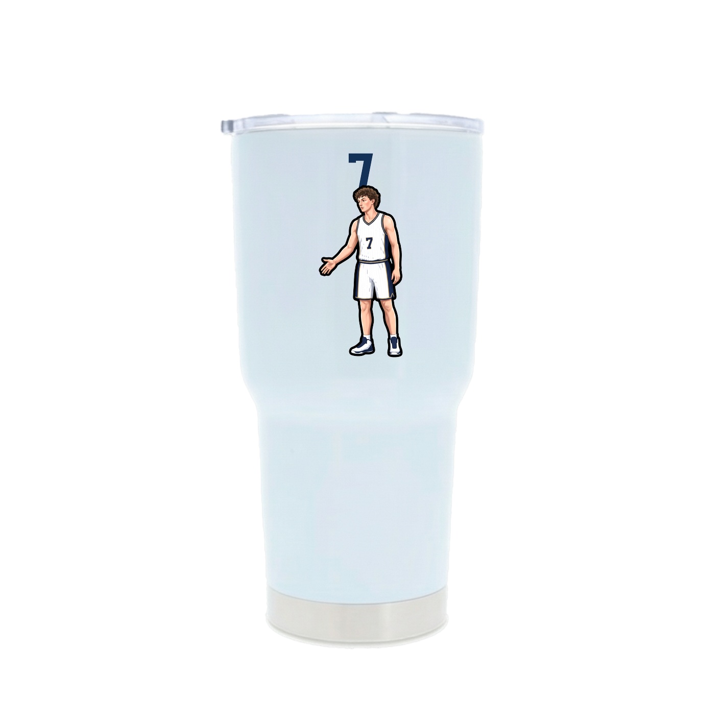 30oz Stainless Steel Tumbler — Number Top in White
