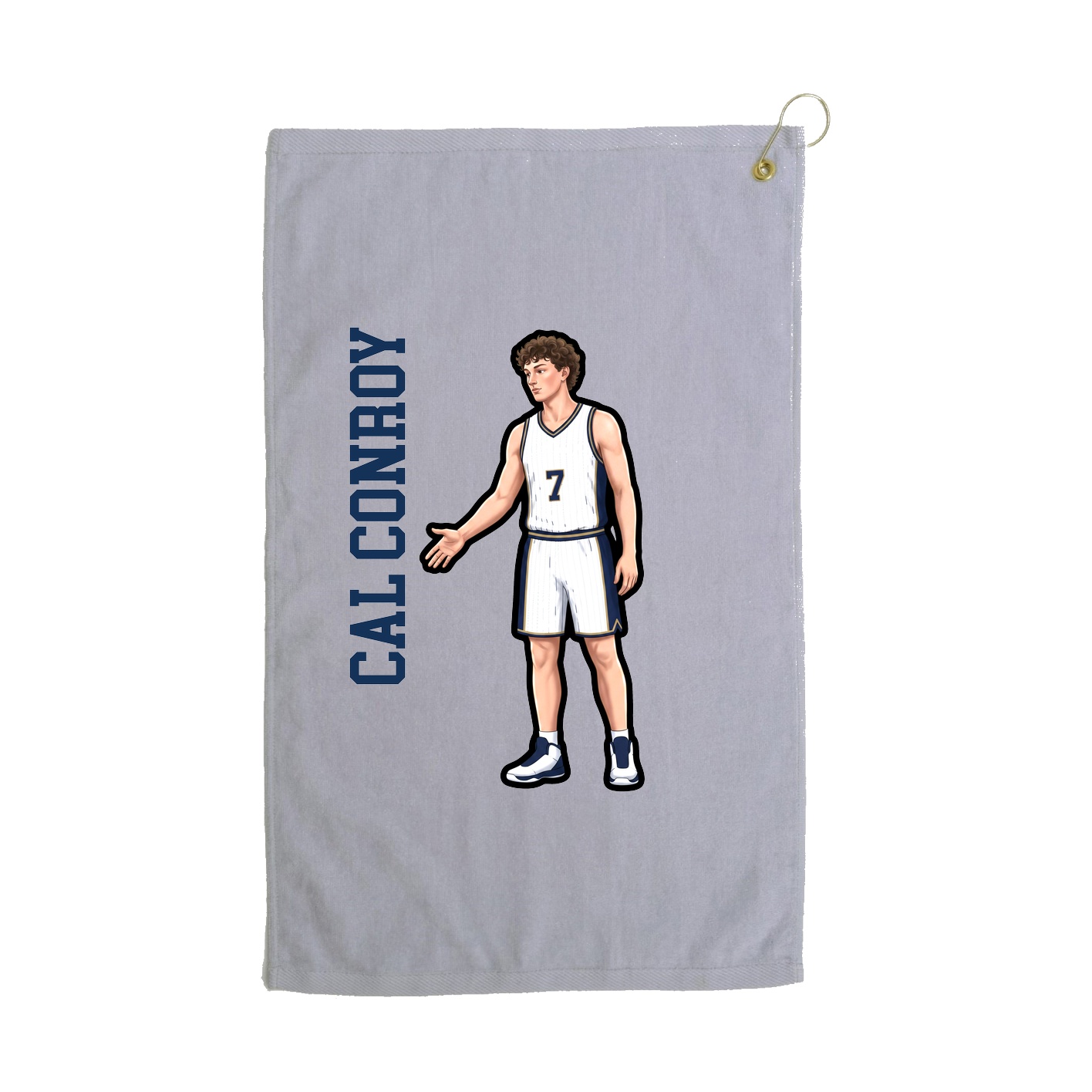 Golf Towel — Name Vertical in Grey