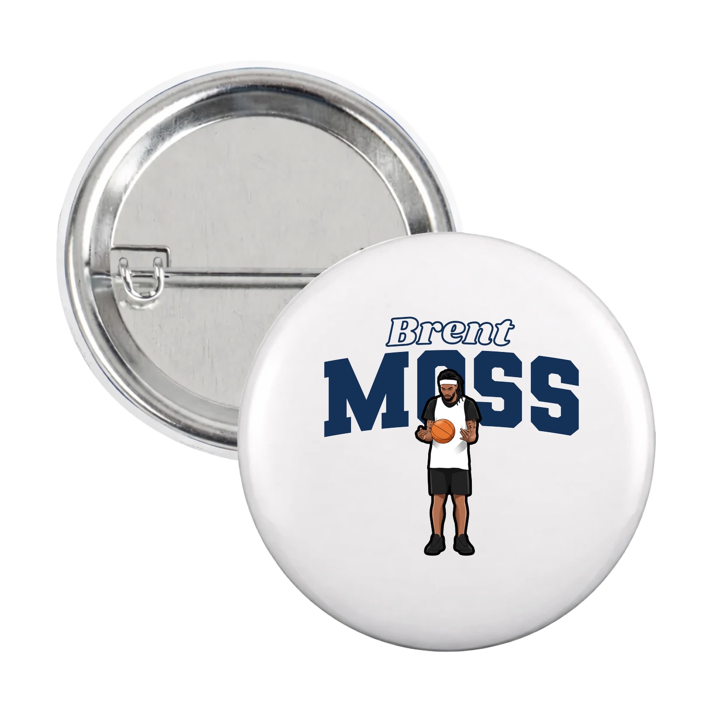 Game Day Button — Name Arch in White