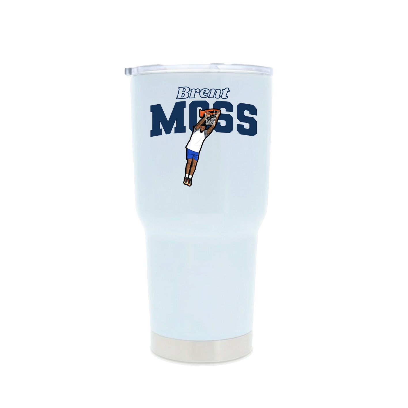 30oz Stainless Steel Tumbler — Name Arch in White
