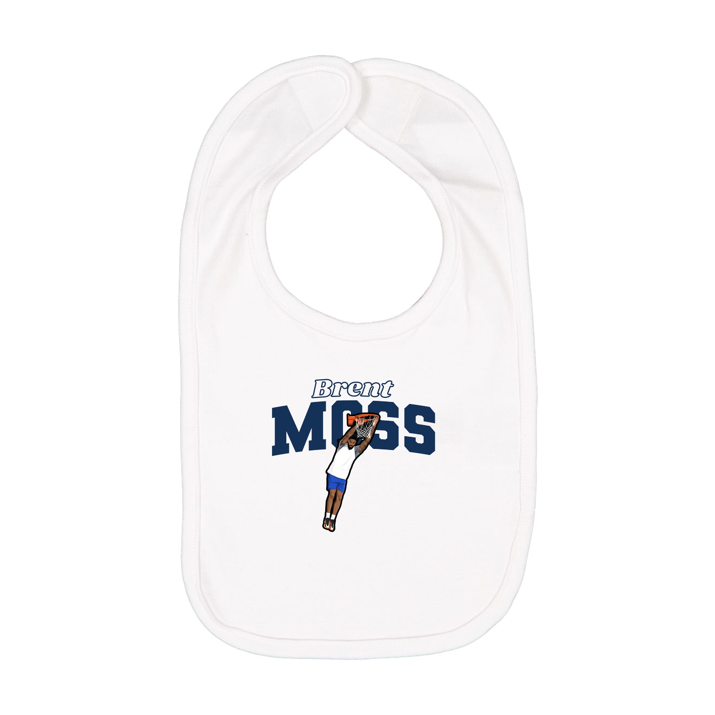 Infant Bib — Name Arch in White