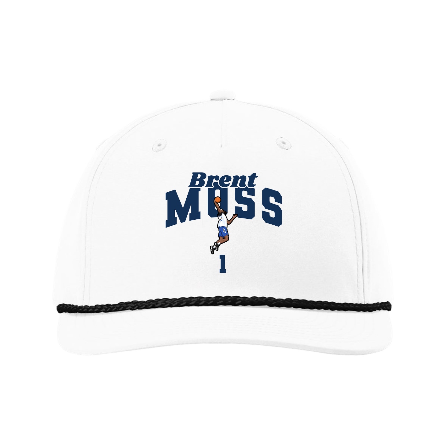 Five-Panel Classic Rope Cap — Signature Arch in White