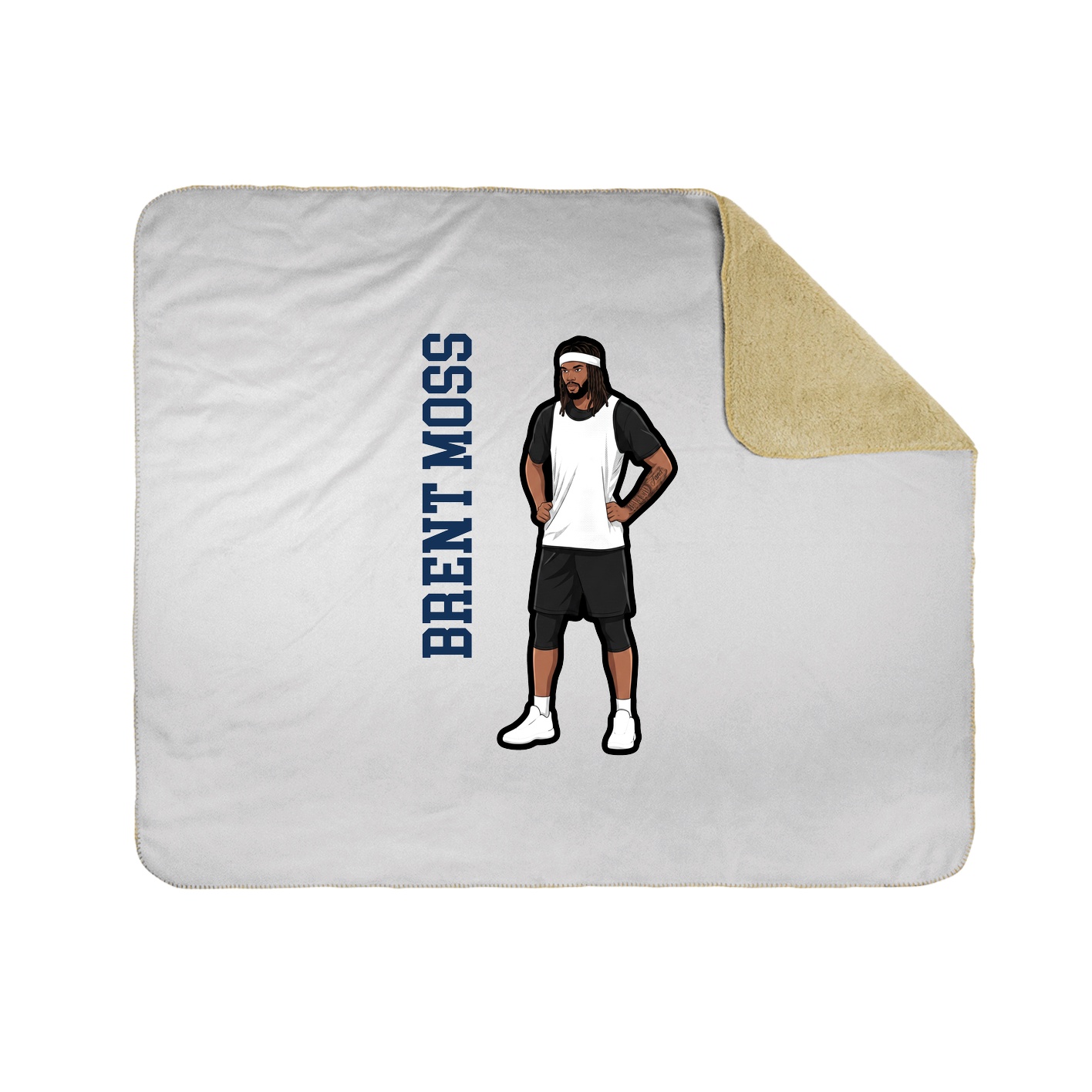 Throw Blanket — Name Vertical in White