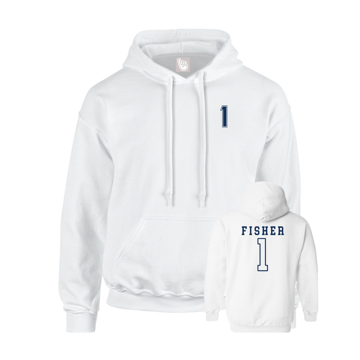 Youth Hoodie — Chest Back in White