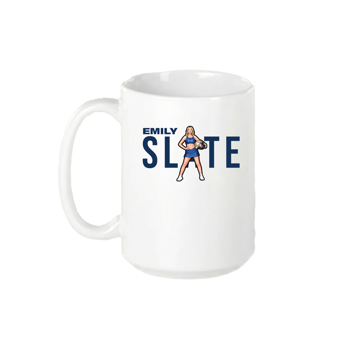 15oz Coffee Mug — Player Name in White