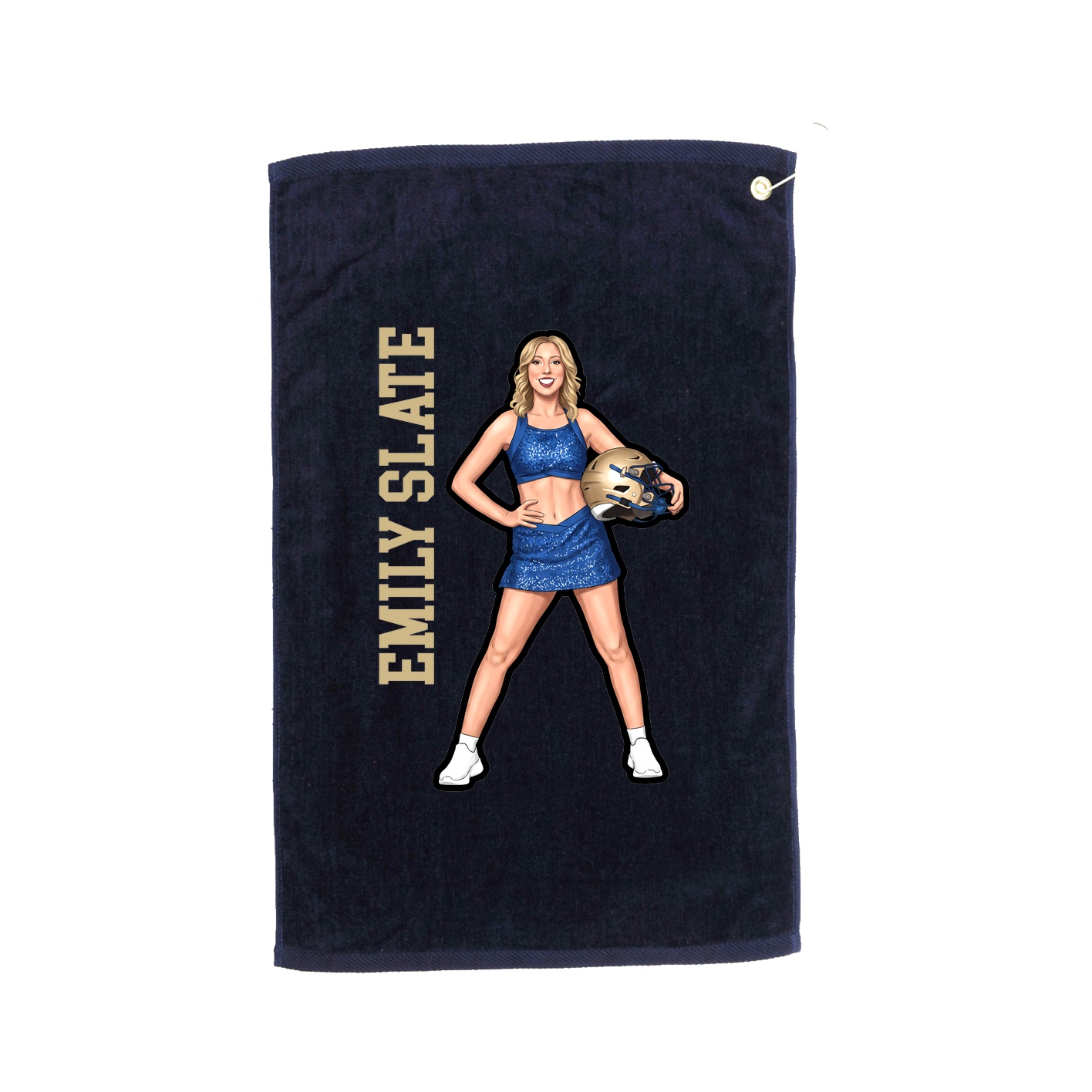 Golf Towel — Name Vertical in Navy