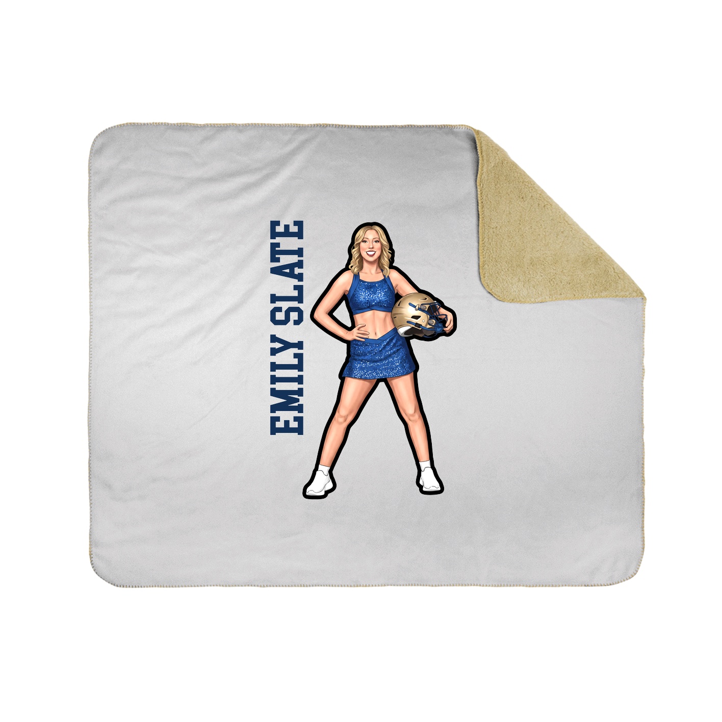 Throw Blanket — Name Vertical in White