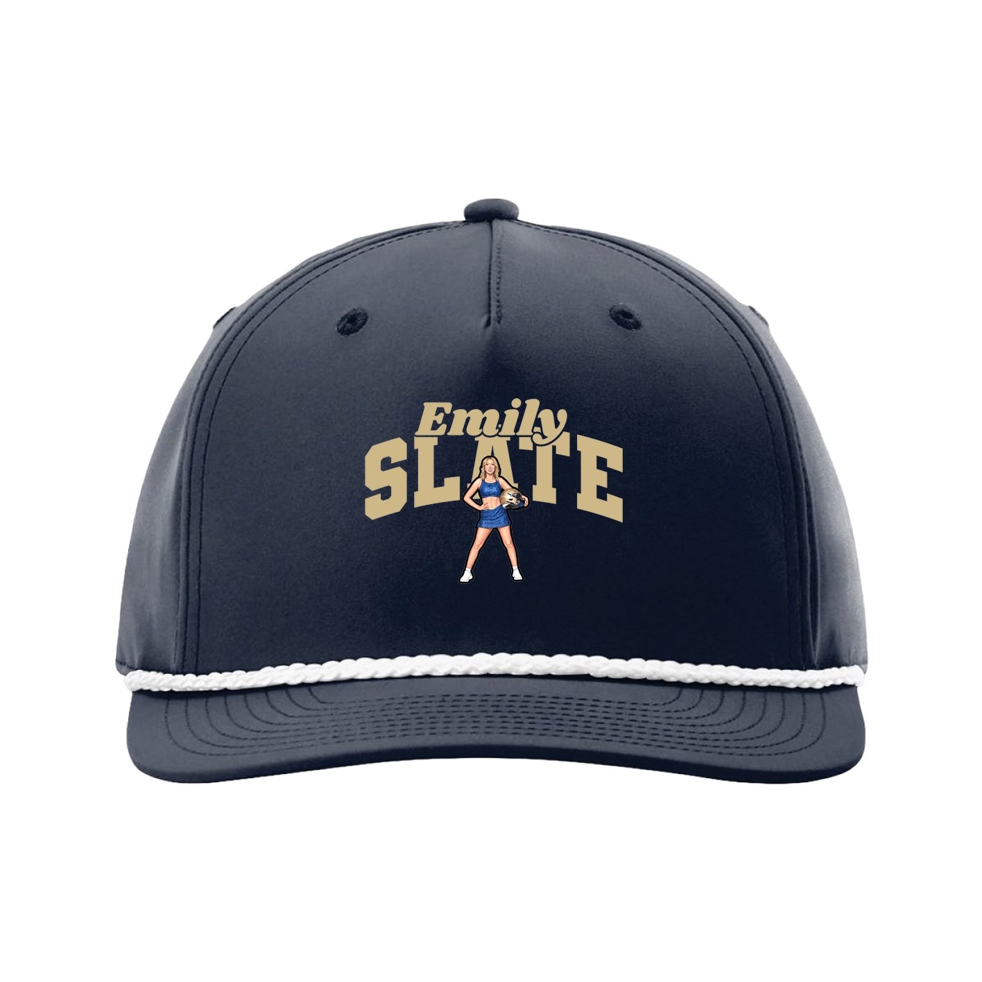 Five-Panel Classic Rope Cap — Signature Arch in Navy