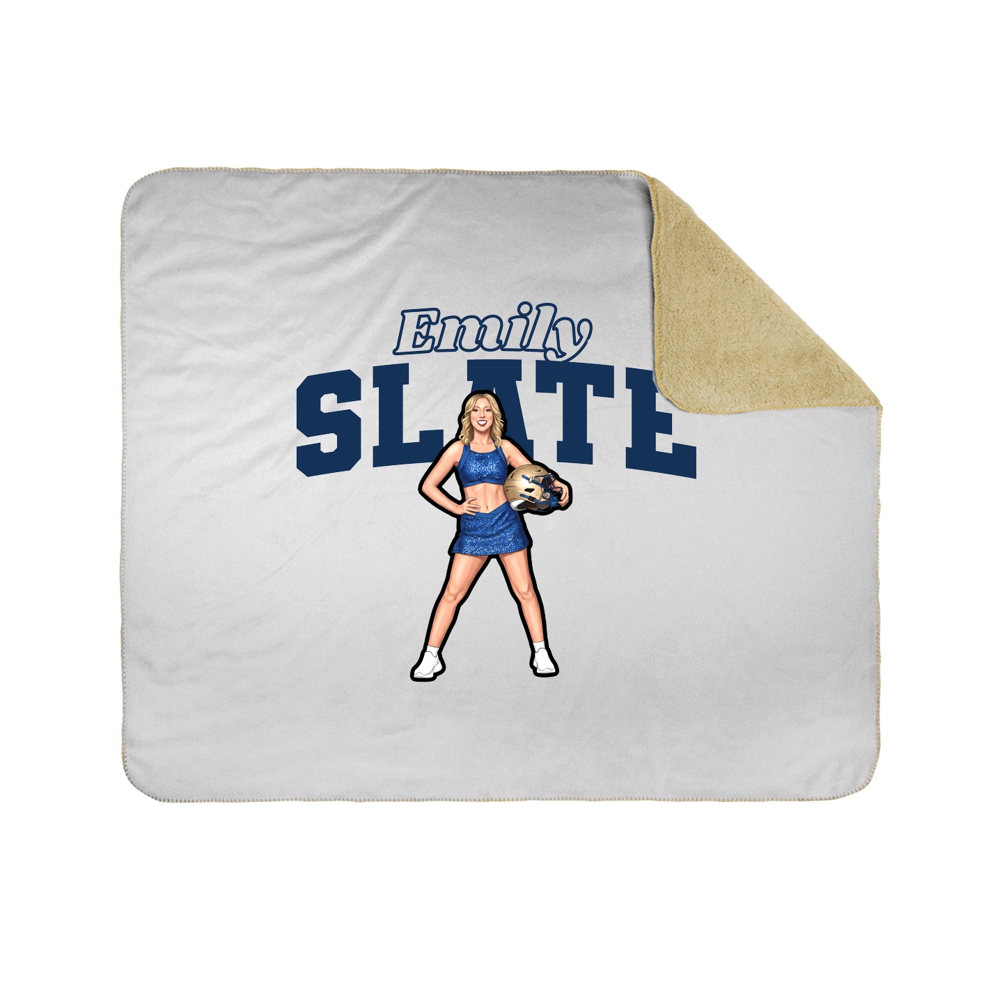 Throw Blanket — Name Arch in White