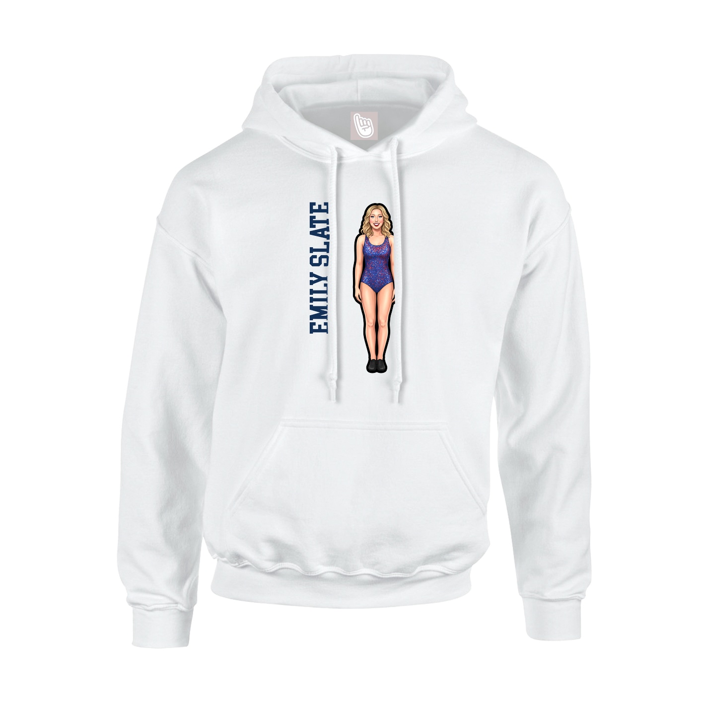 Youth Hoodie — Name Vertical in White