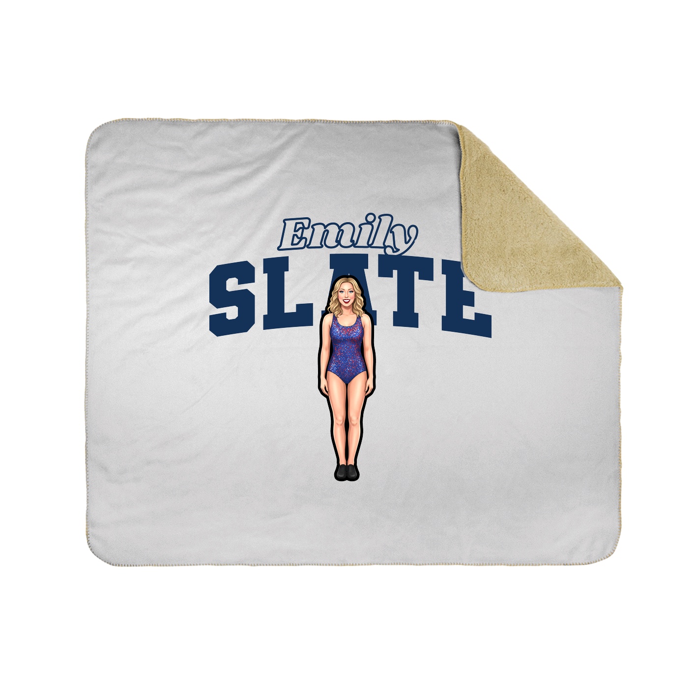 Throw Blanket — Name Arch in White