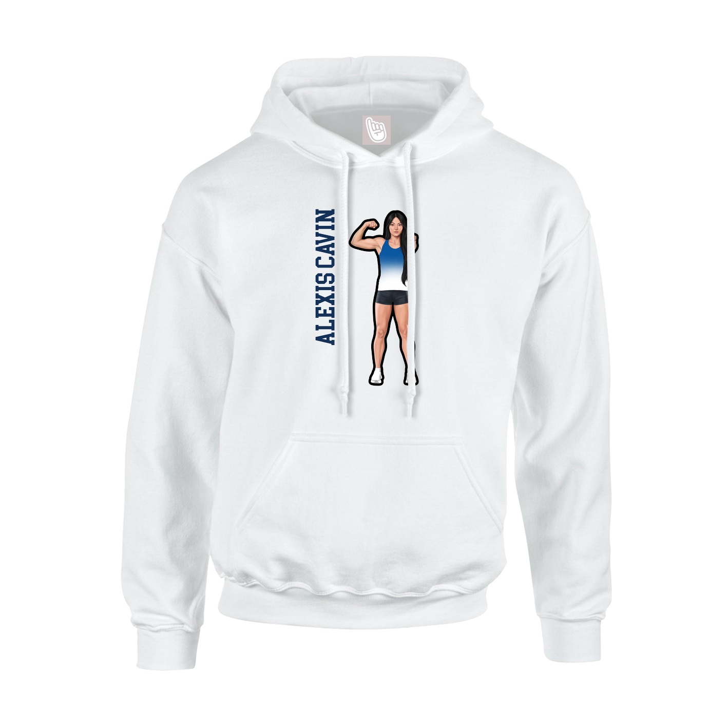 Youth Hoodie — Name Vertical in White