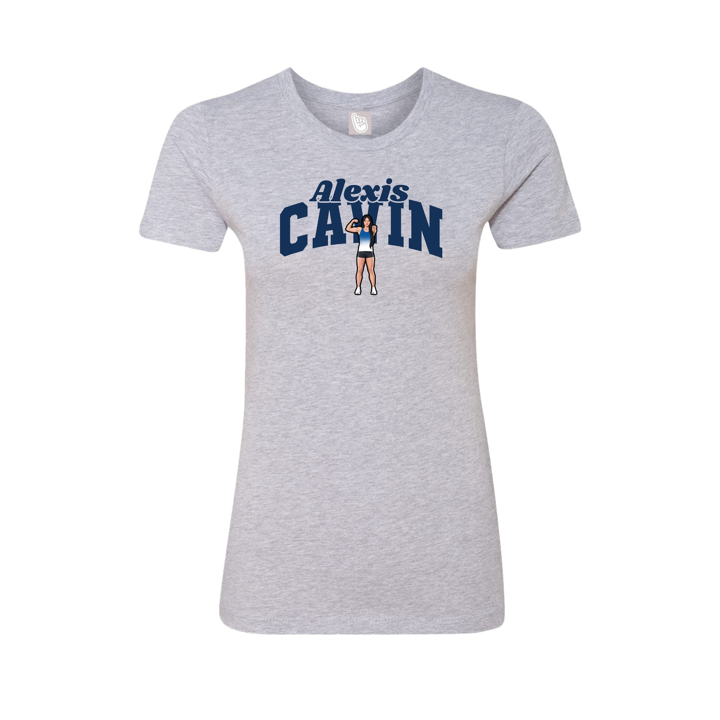 Fitted Women's Tee — Signature Arch in Grey