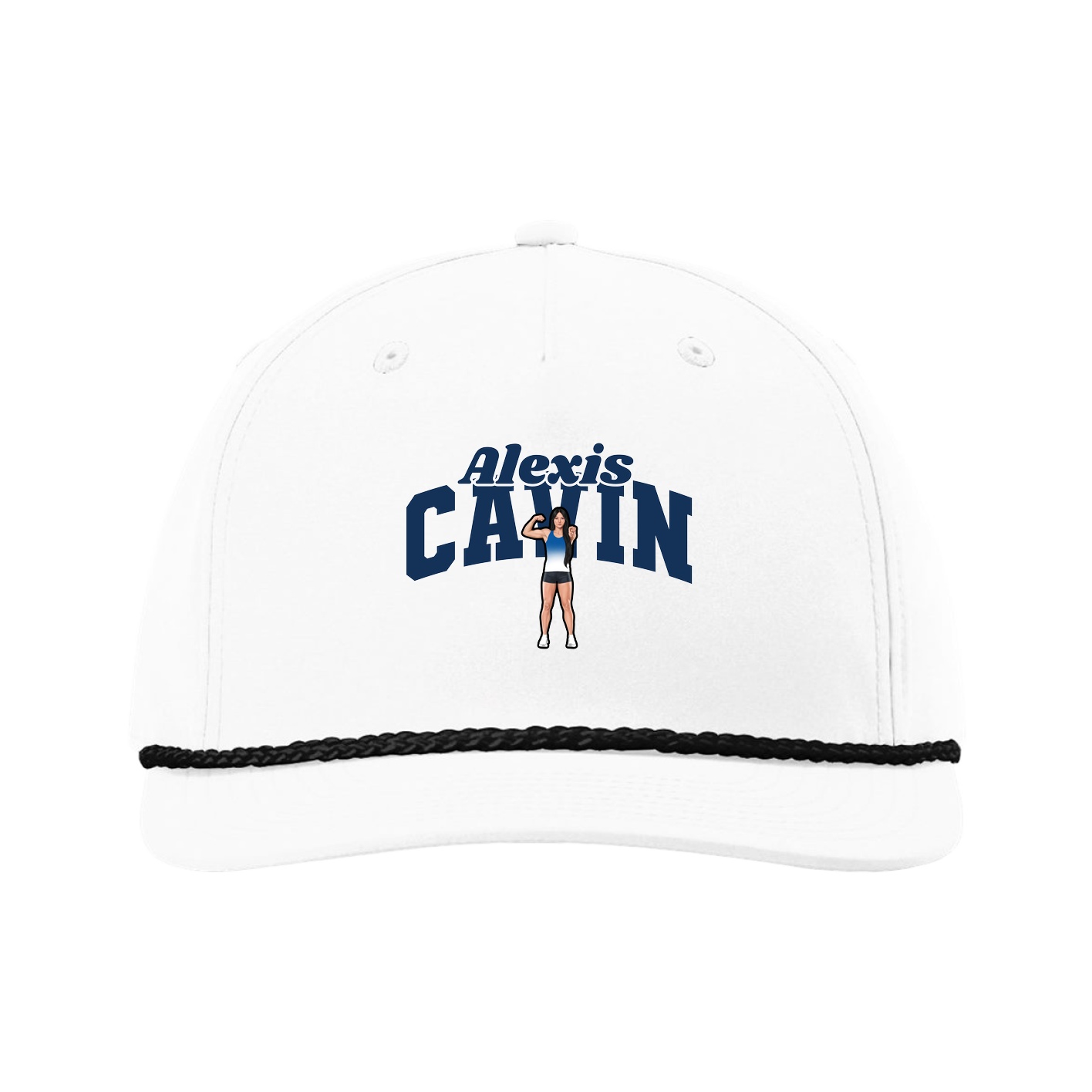Five-Panel Classic Rope Cap — Signature Arch in White