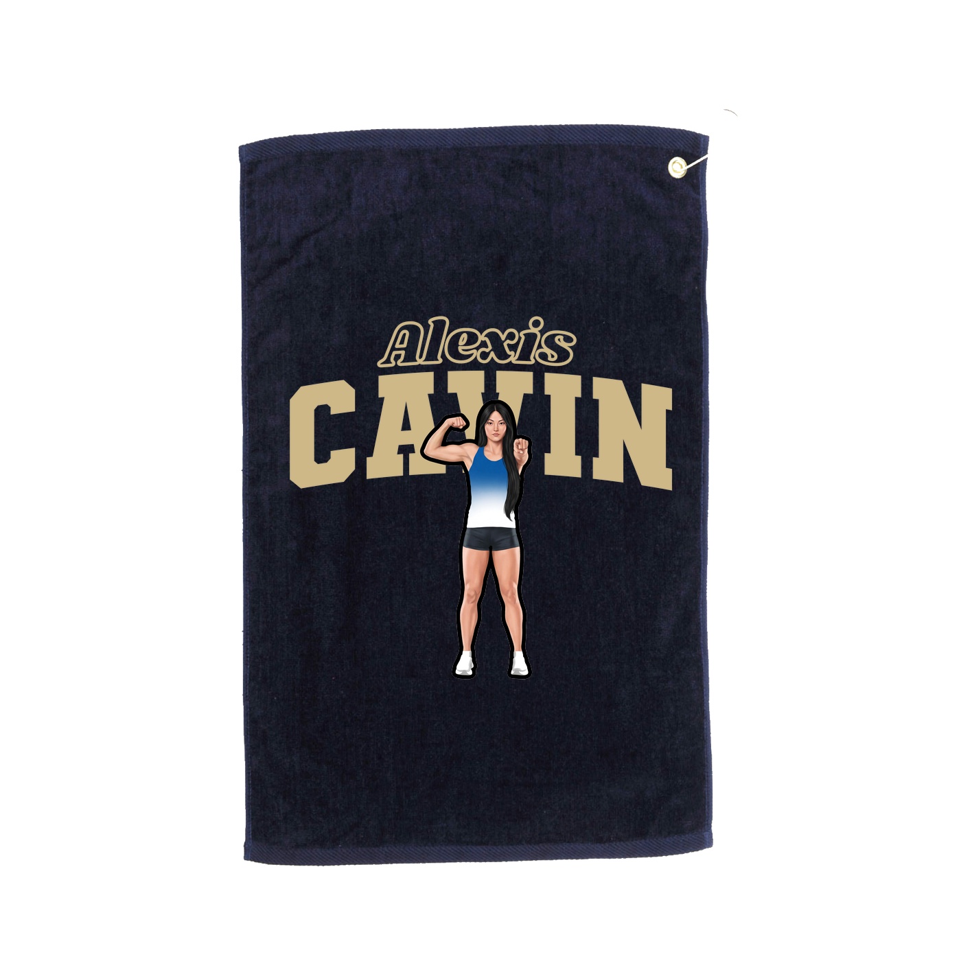 Golf Towel — Name Arch in Navy