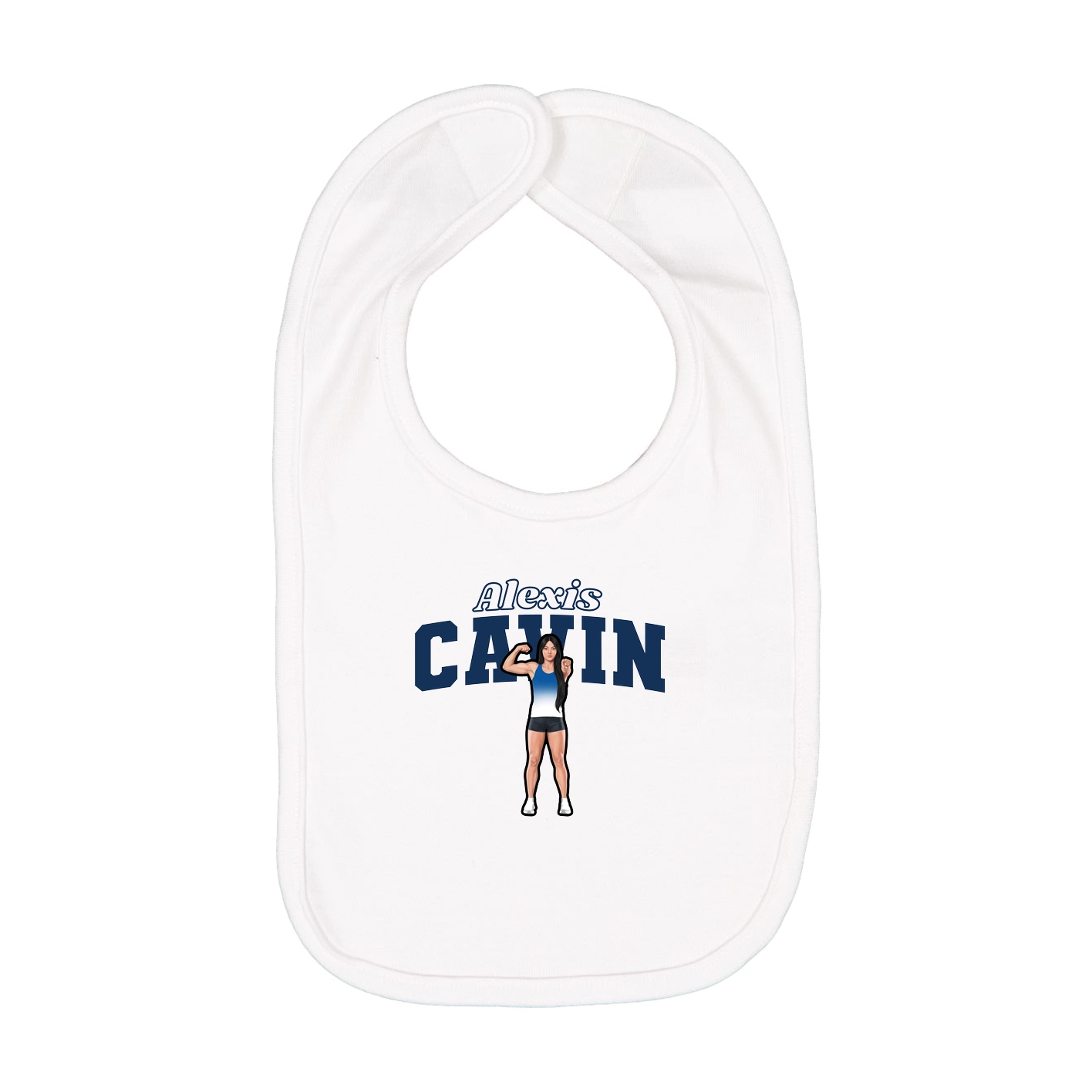 Infant Bib — Name Arch in White