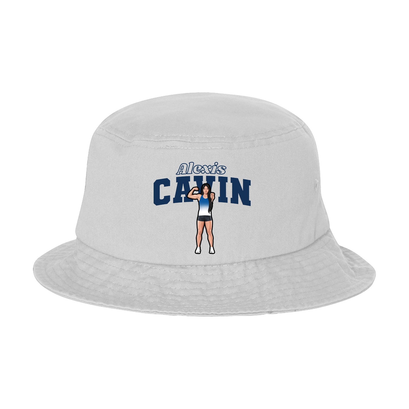Bucket Cap — Name Arch in White