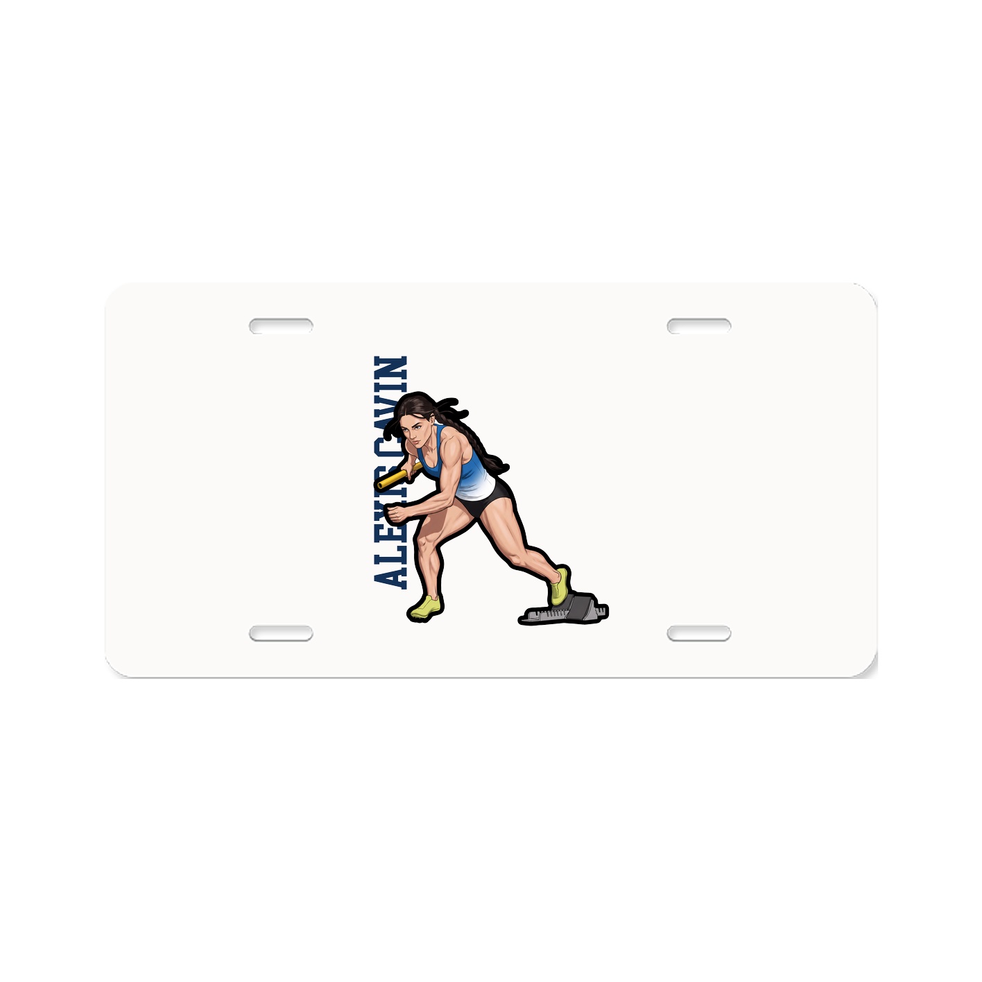 License Plate — Name Vertical in Classic