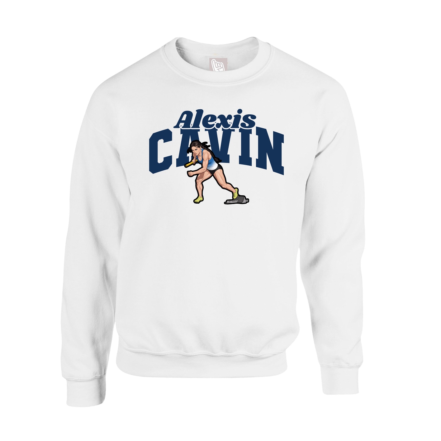 Fleece Crew — Signature Arch in White