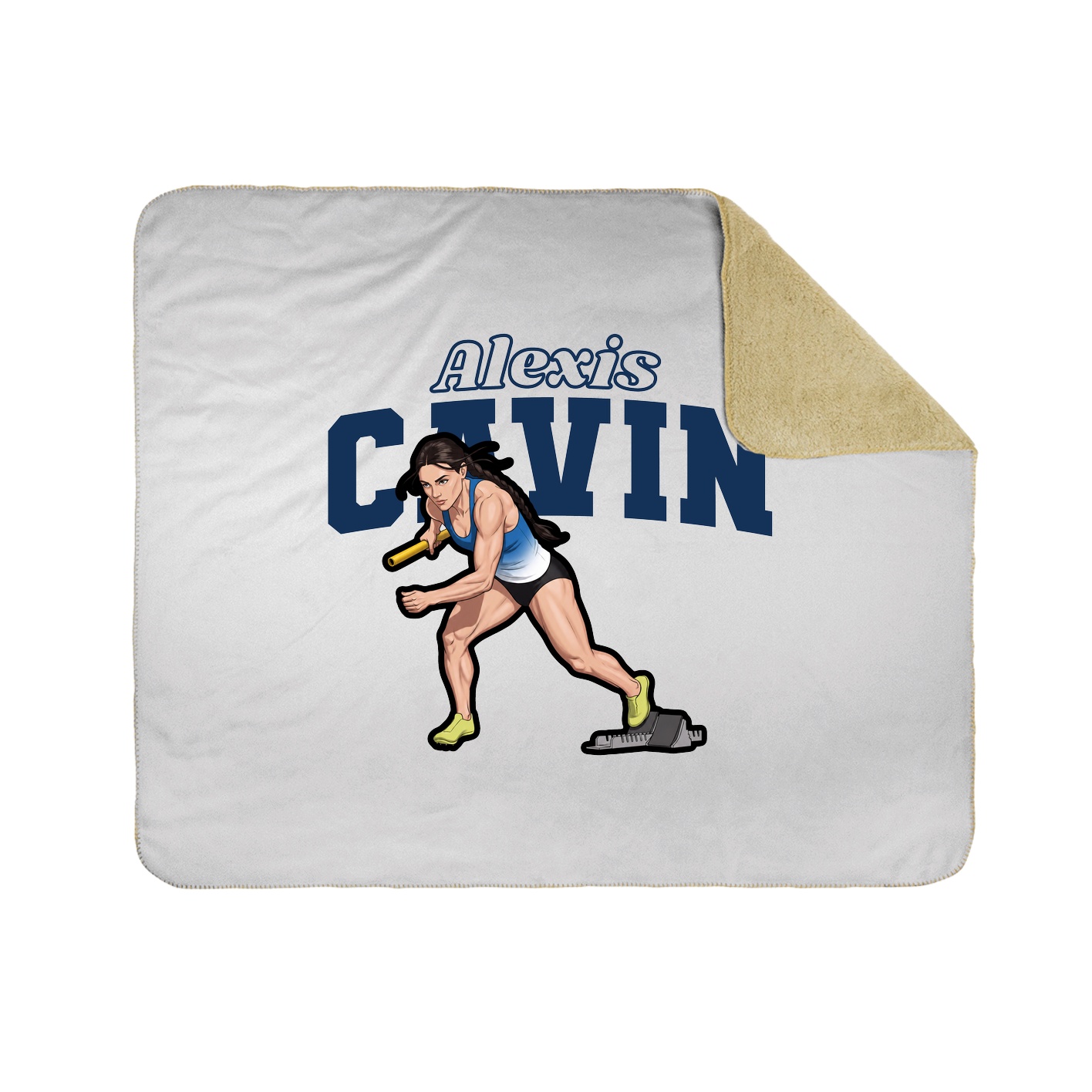 Throw Blanket — Name Arch in White