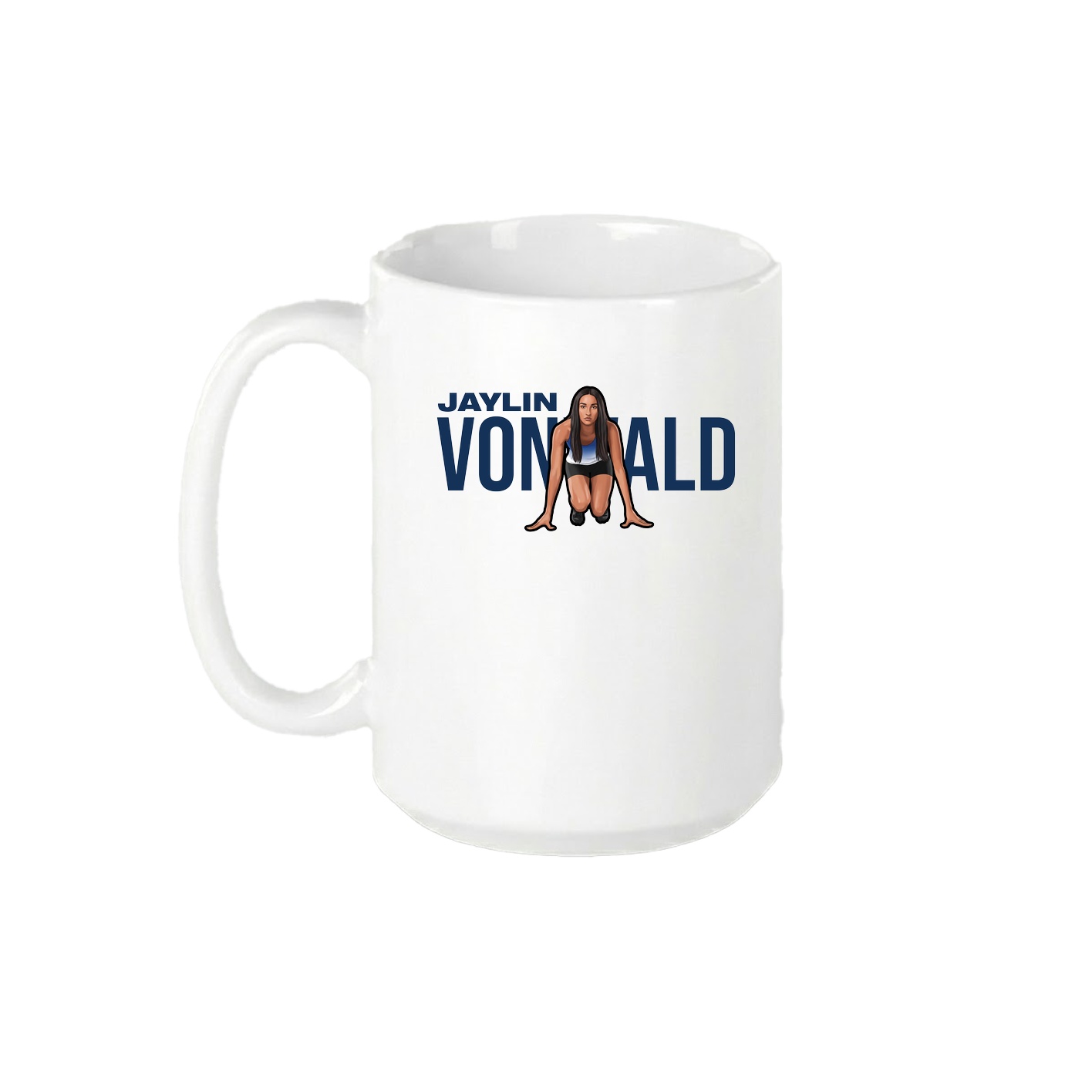 15oz Coffee Mug — Player Name in White