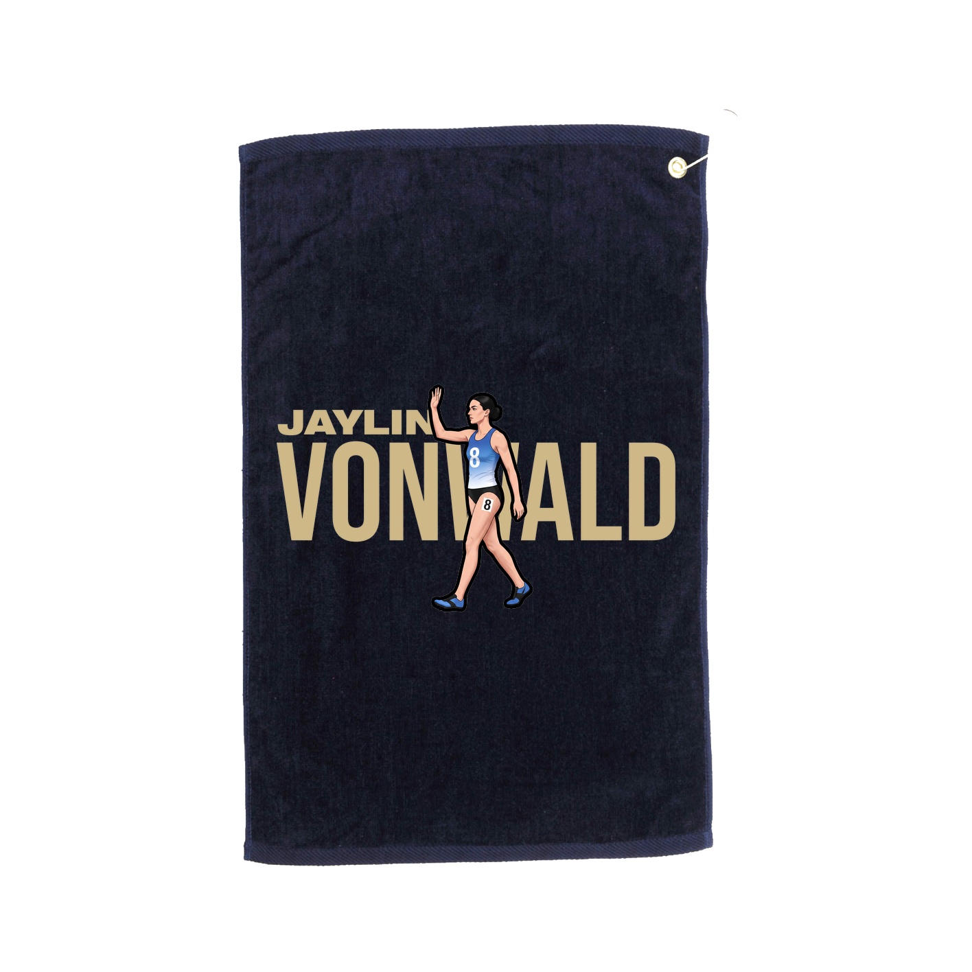Golf Towel — Player Name in Navy