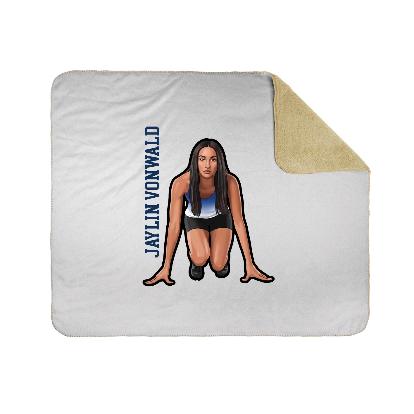Throw Blanket — Name Vertical in White