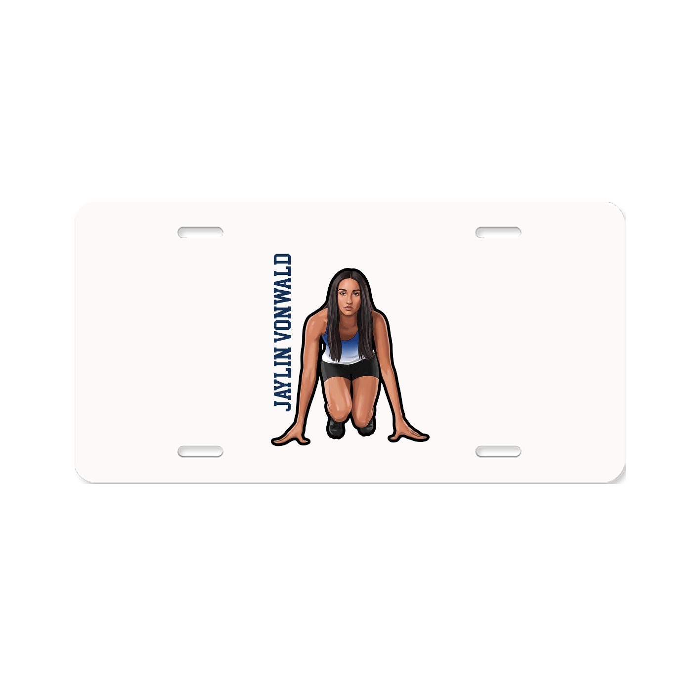 License Plate — Name Vertical in Classic