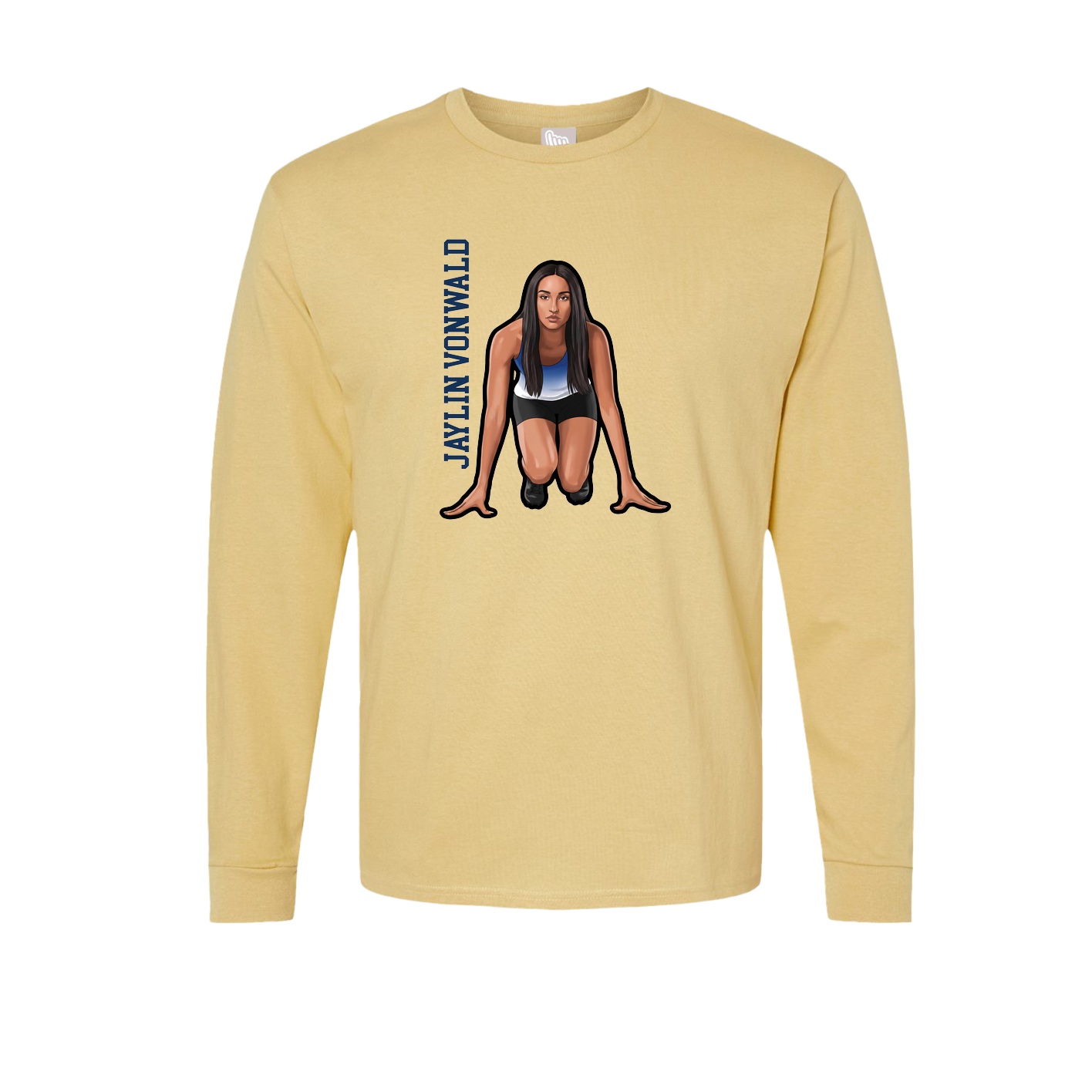Long Sleeve Tee — Name Vertical in Vegas Gold