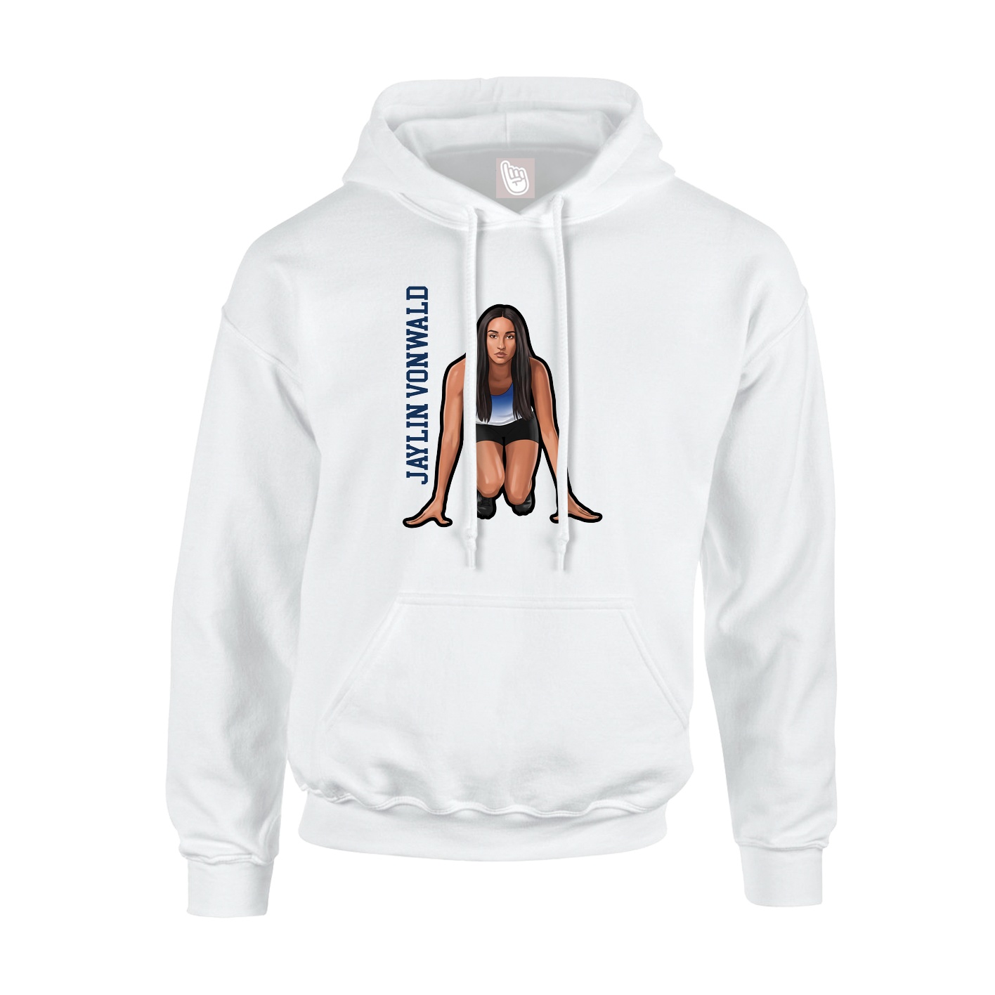 Youth Hoodie — Name Vertical in White
