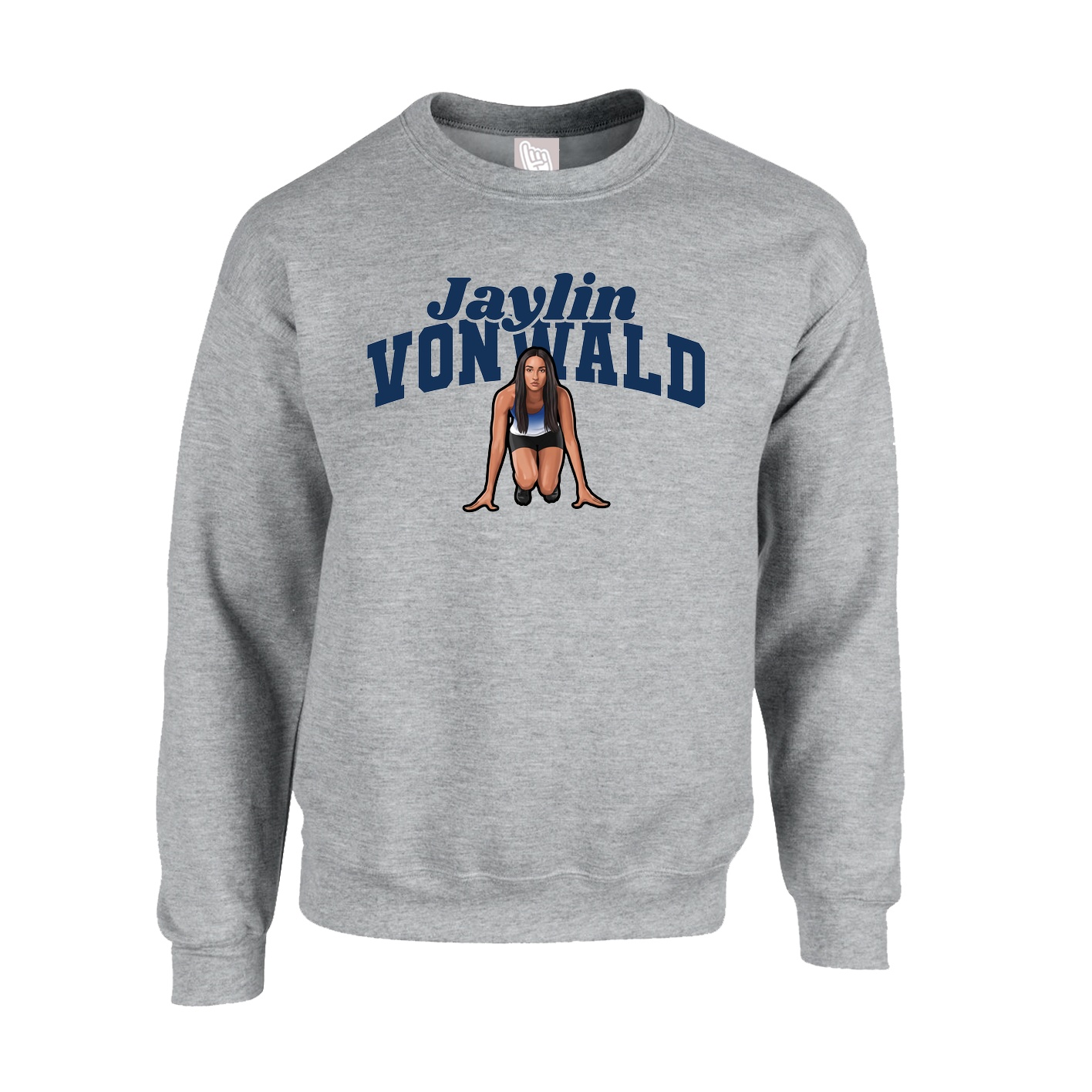 Fleece Crew — Signature Arch in Grey