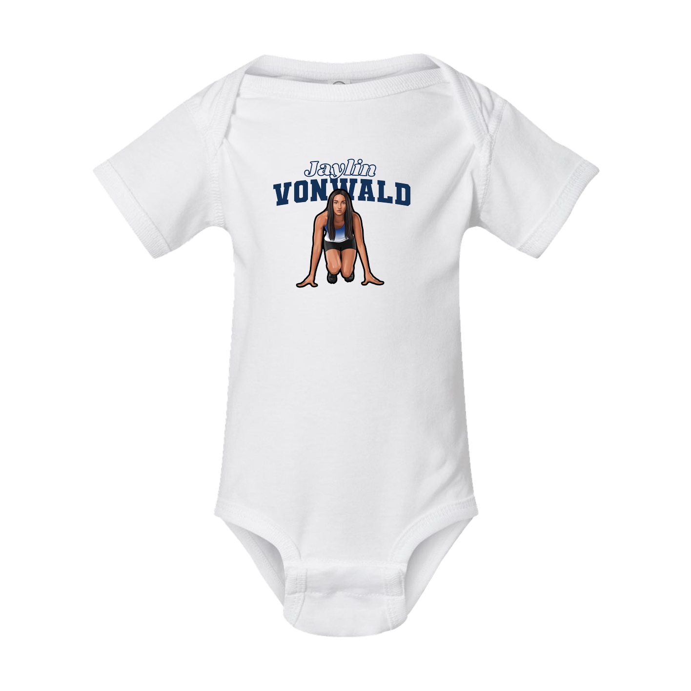Baby Onesie — Name Arch in White