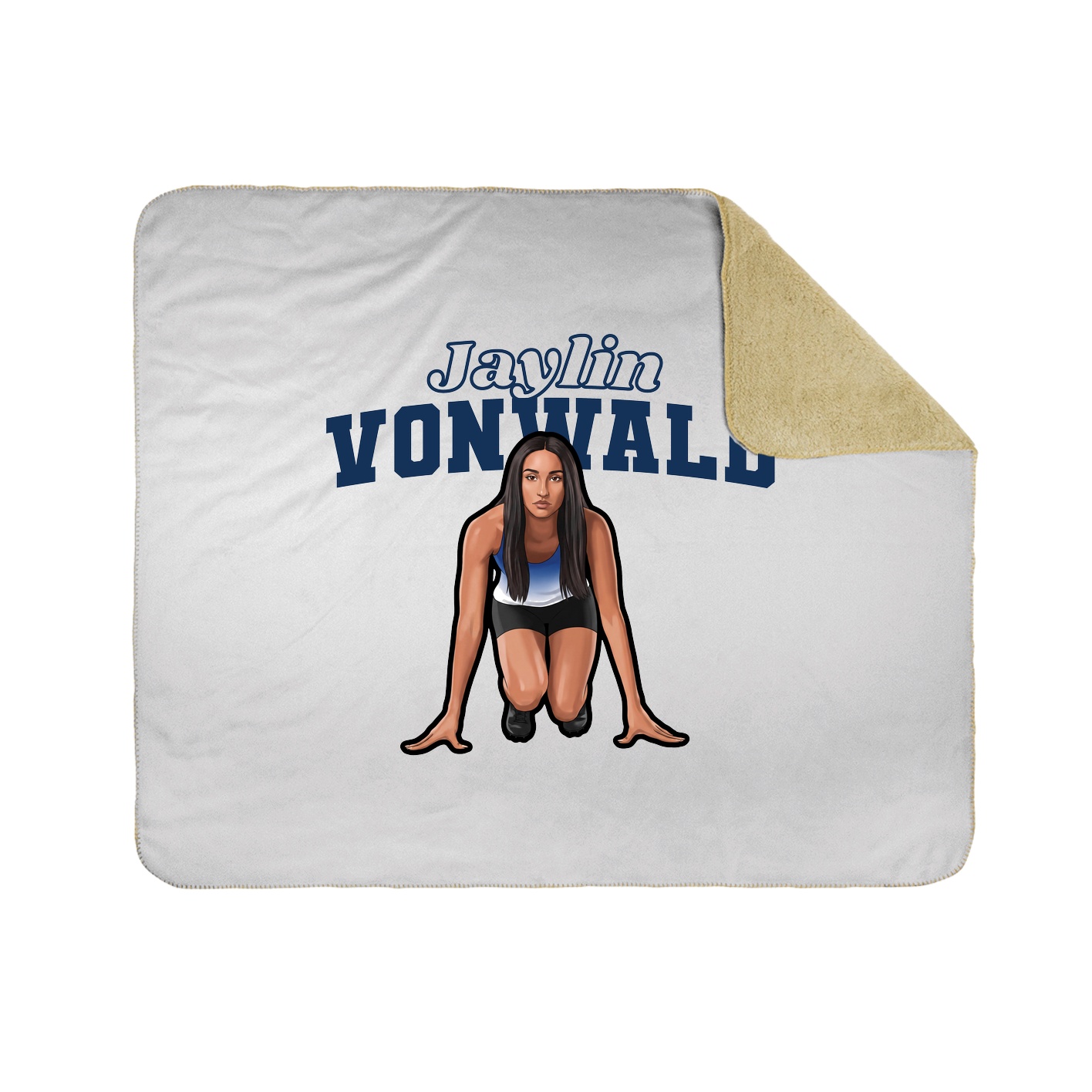 Throw Blanket — Name Arch in White