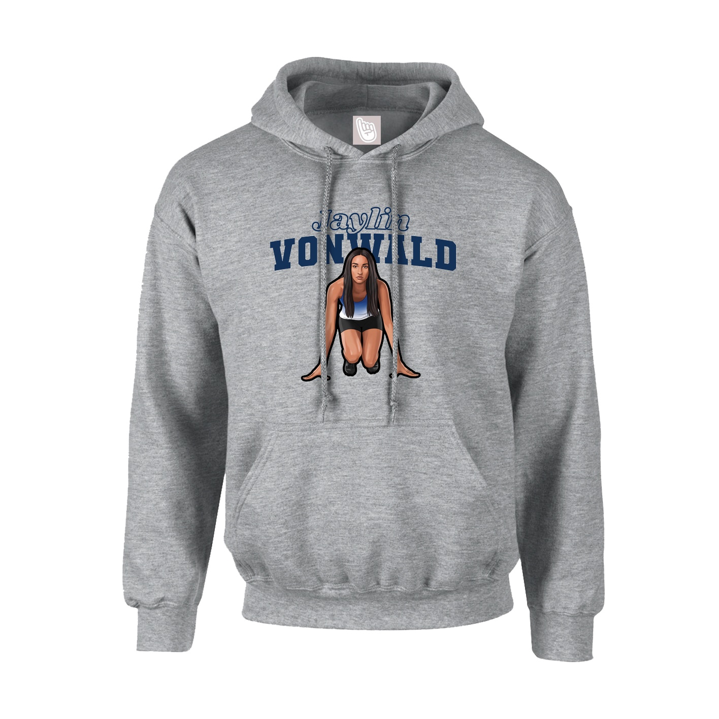 Youth Hoodie — Name Arch in Grey