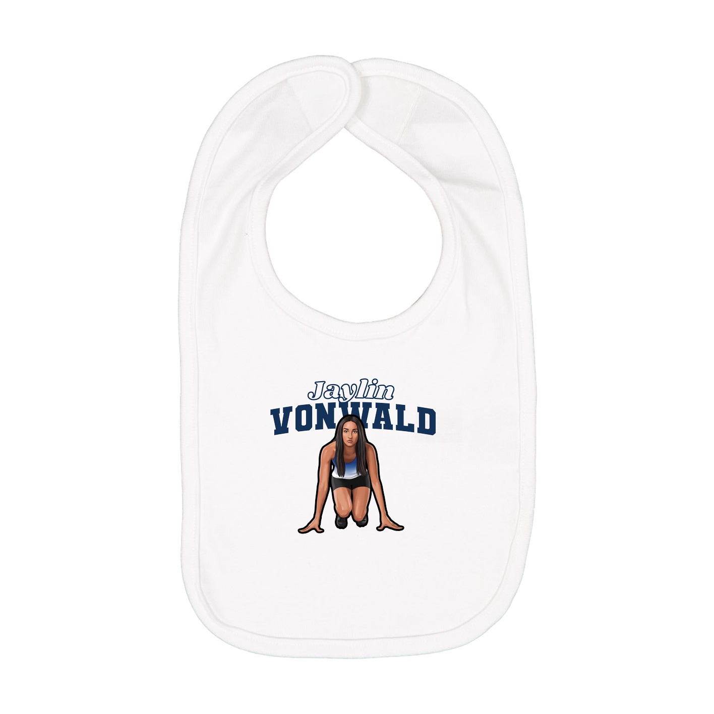Infant Bib — Name Arch in White