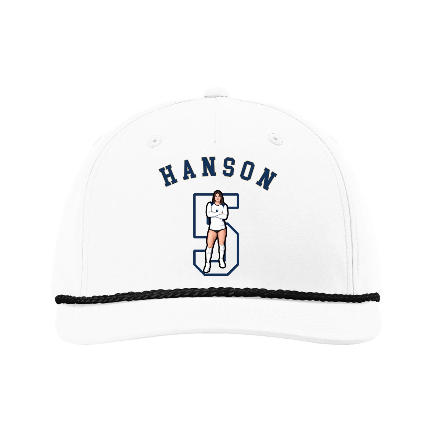 Five-Panel Classic Rope Cap — Shirsey Arch in White