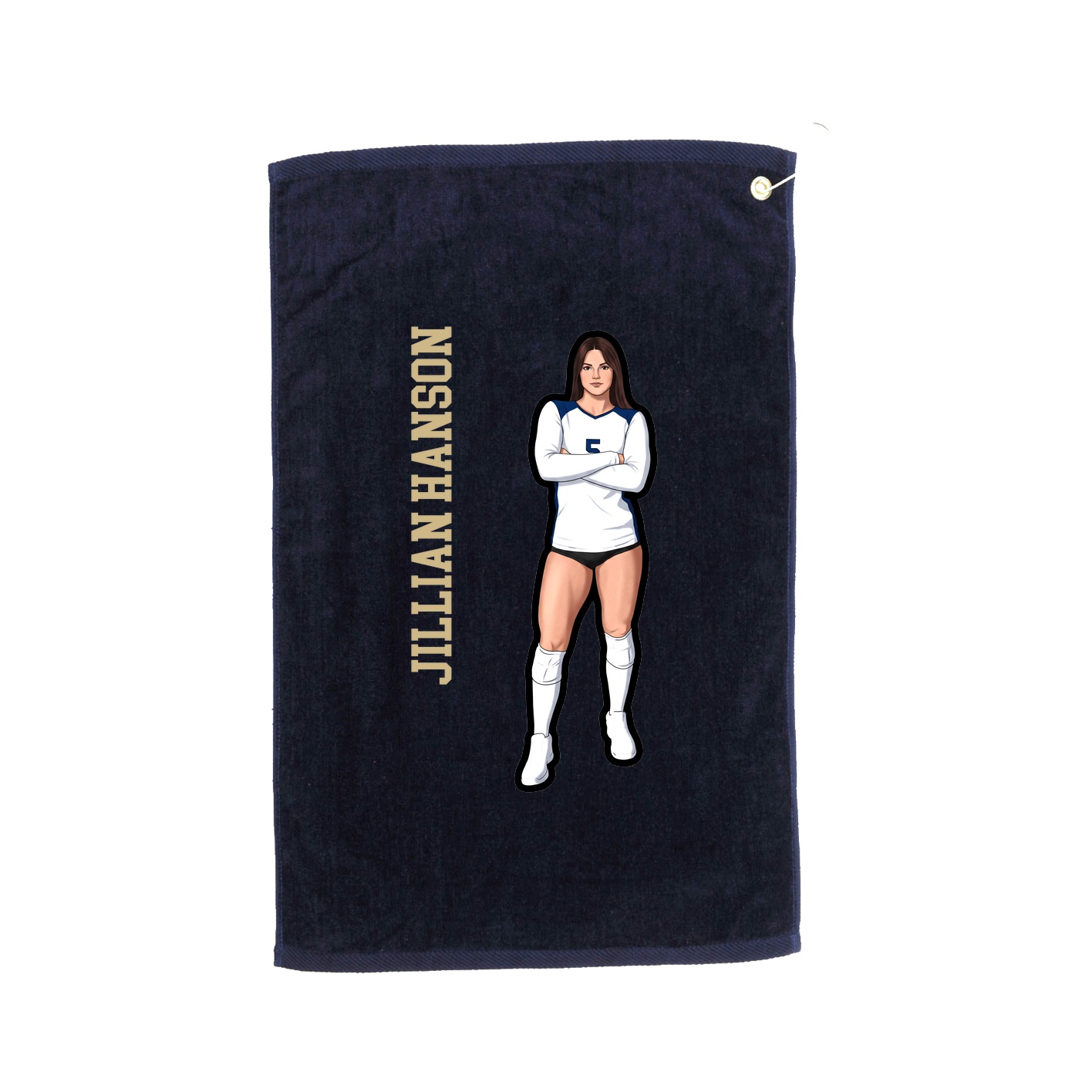 Golf Towel — Name Vertical in Navy