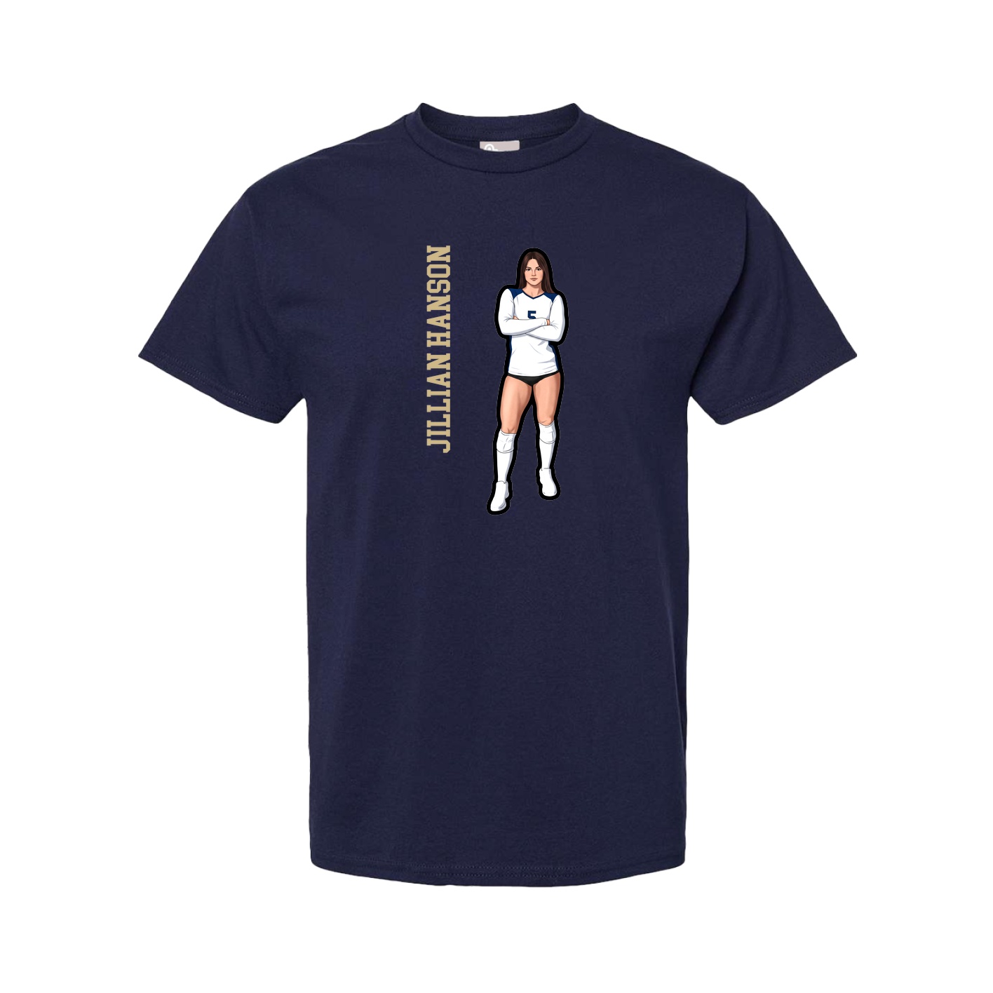 Tee — Name Vertical in Navy