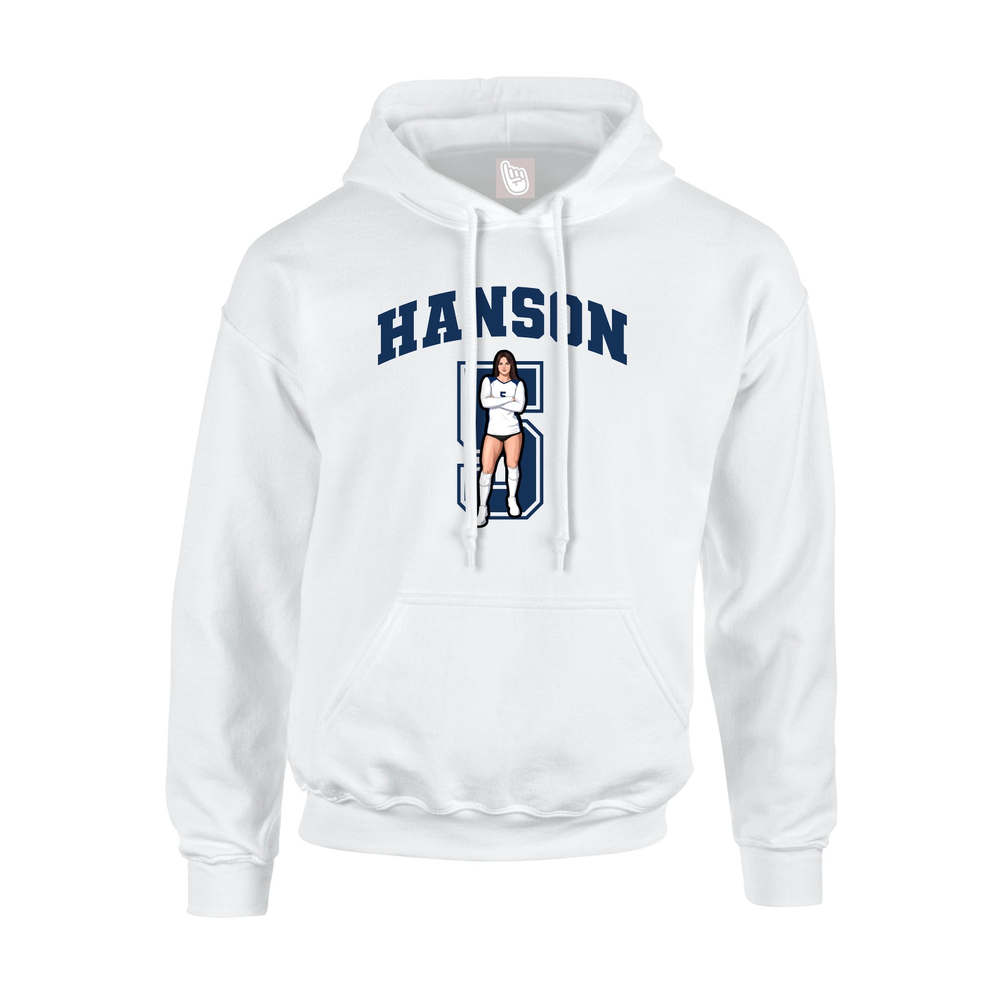 Hoodie — Number in White