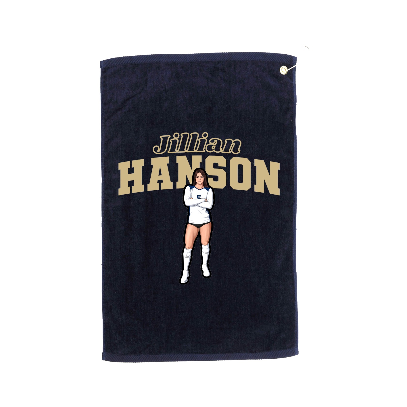 Golf Towel — Name Arch in Navy