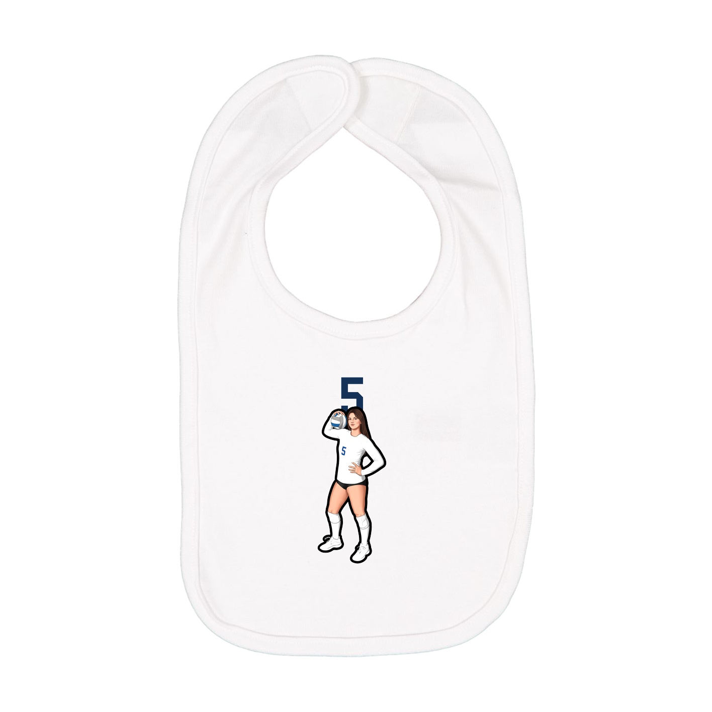 Infant Bib — Number Top in White