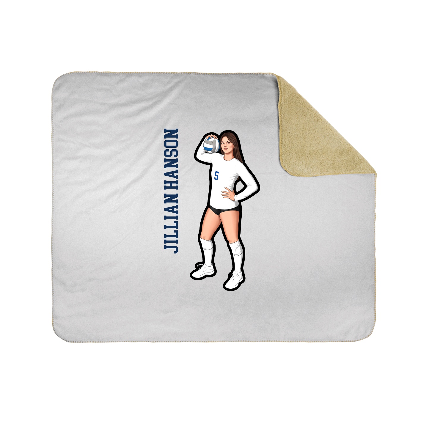 Throw Blanket — Name Vertical in White