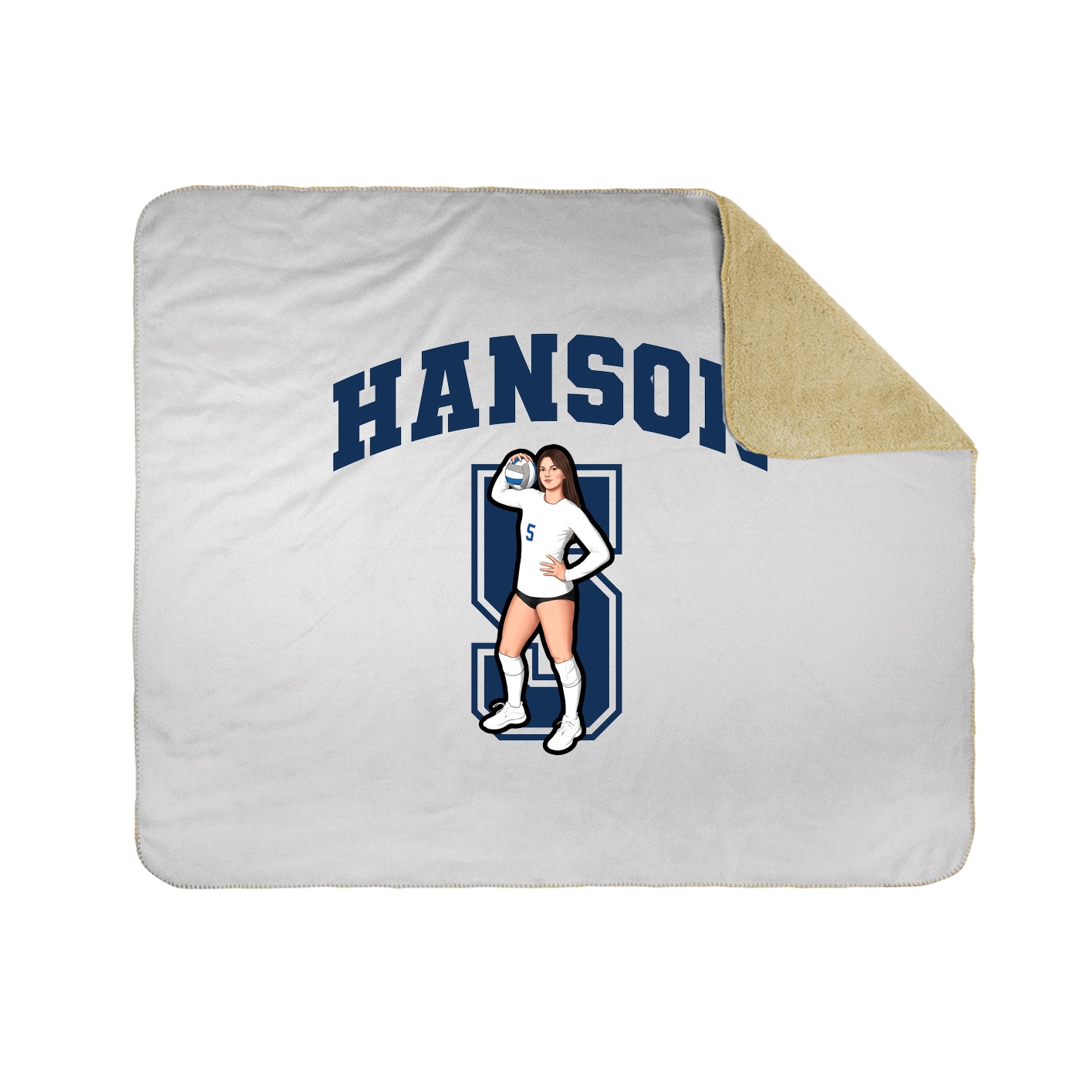 Throw Blanket — Number in White