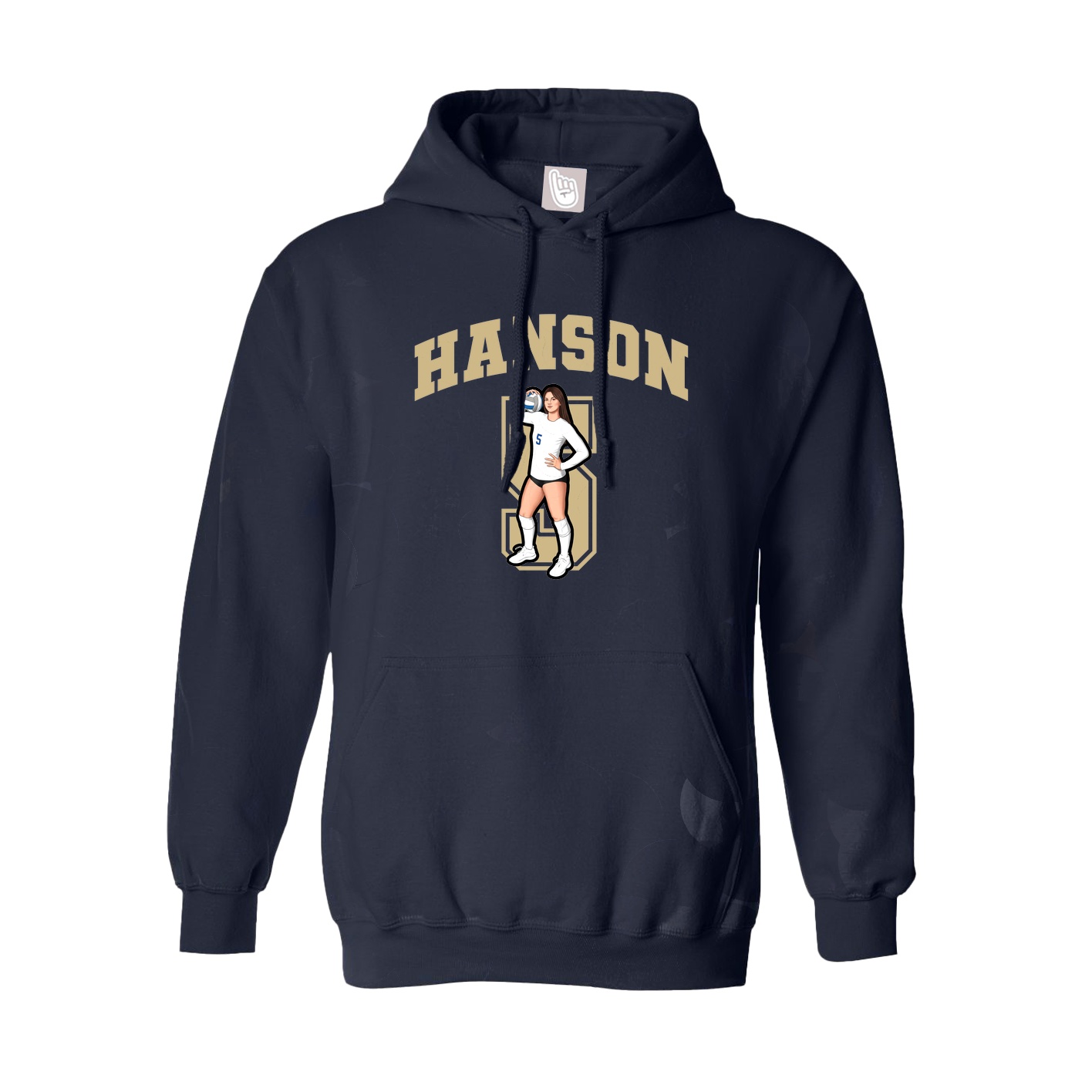 Hoodie — Number in Navy
