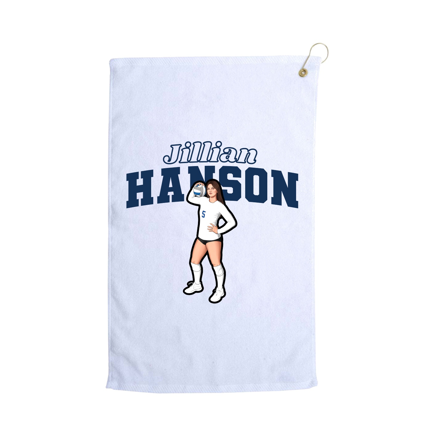 Golf Towel — Name Arch in White