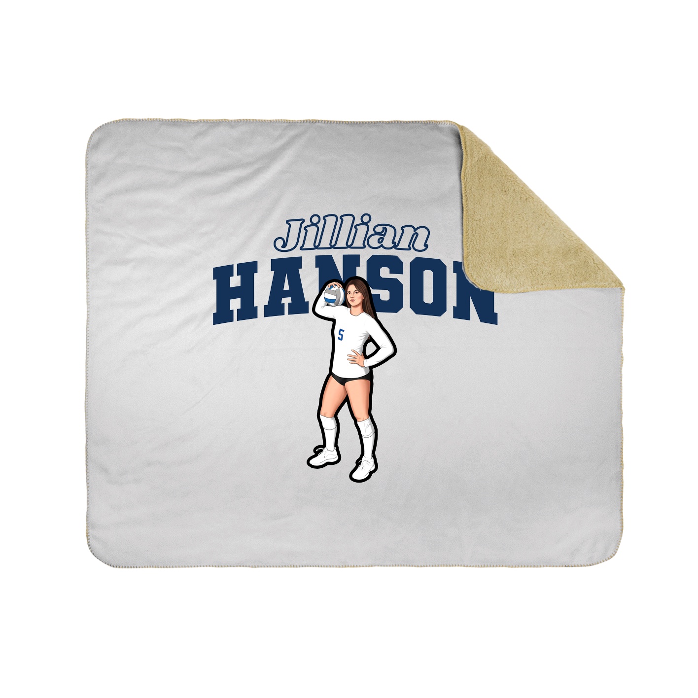 Throw Blanket — Name Arch in White