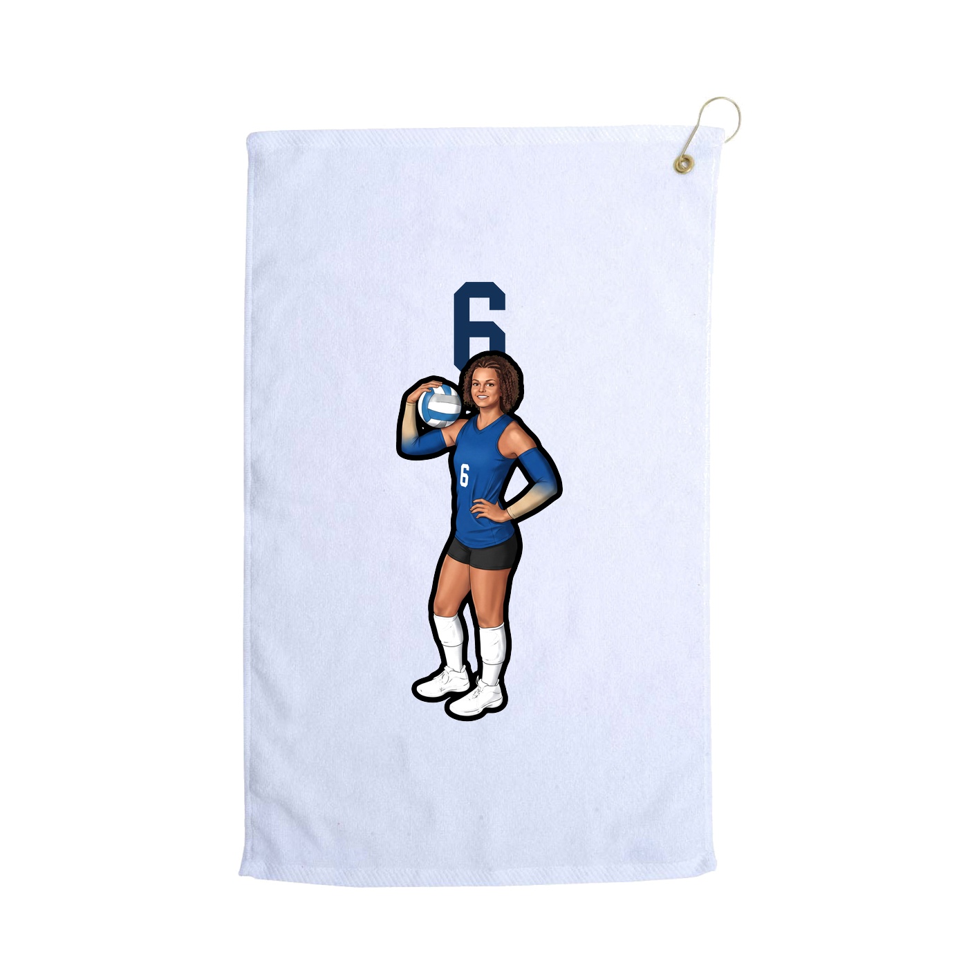 Golf Towel — Number Top in White